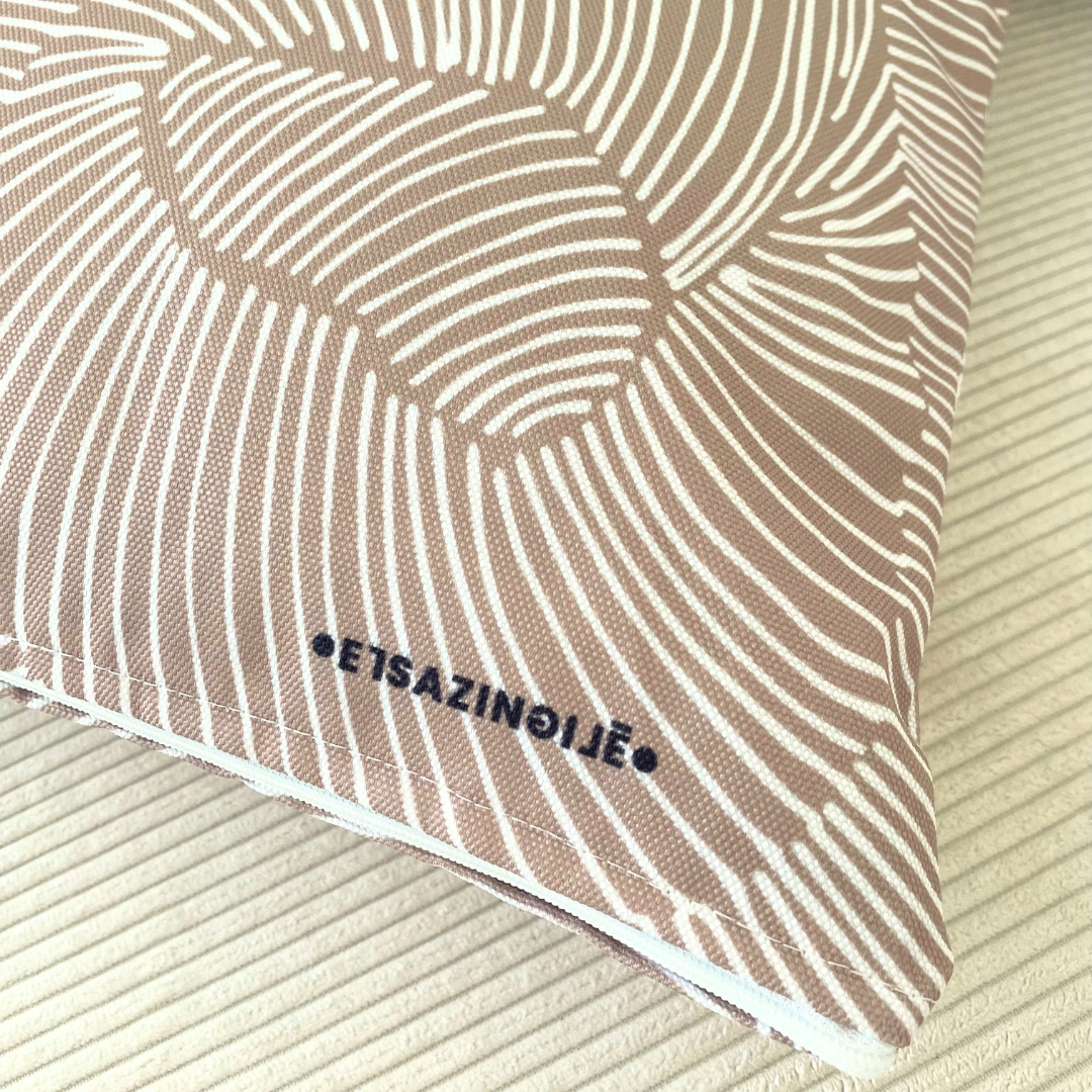 Coussin Ray Taupe / Blanc