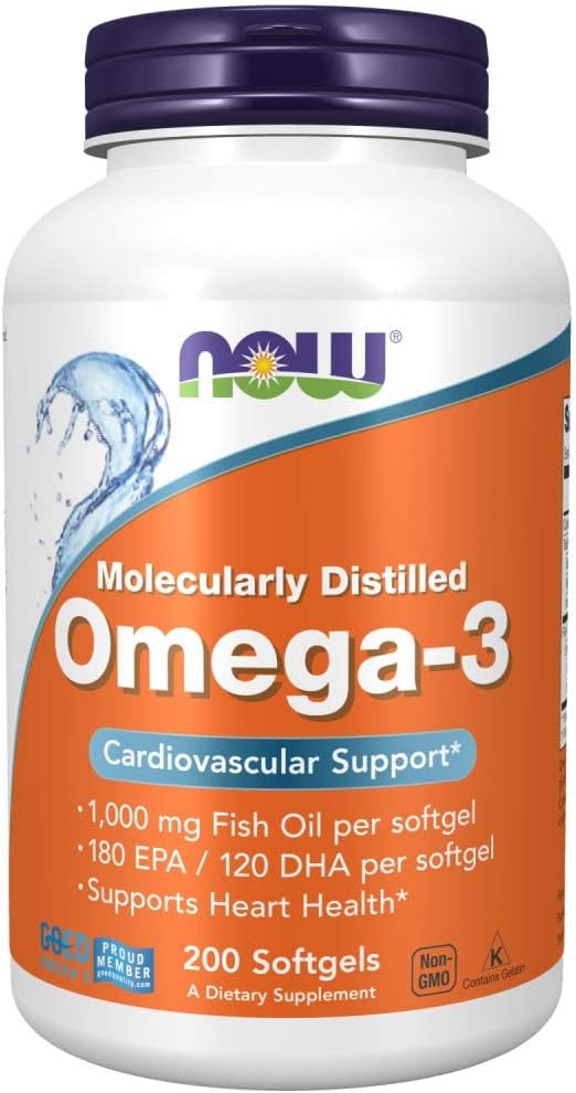 NOW Omega 3 caps to balance fat, carb, pro intake