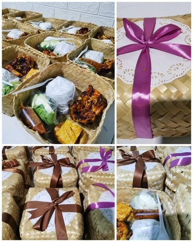 Nasi Besek Menu Lengkap Paket Bervariasi Higienis - Nasi Putih, Paket Hemat