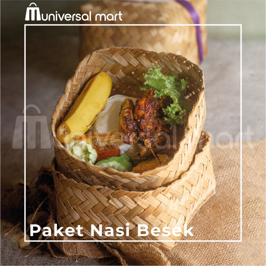 Nasi Besek Menu Lengkap Paket Bervariasi Higienis - Nasi Putih, Paket Hemat