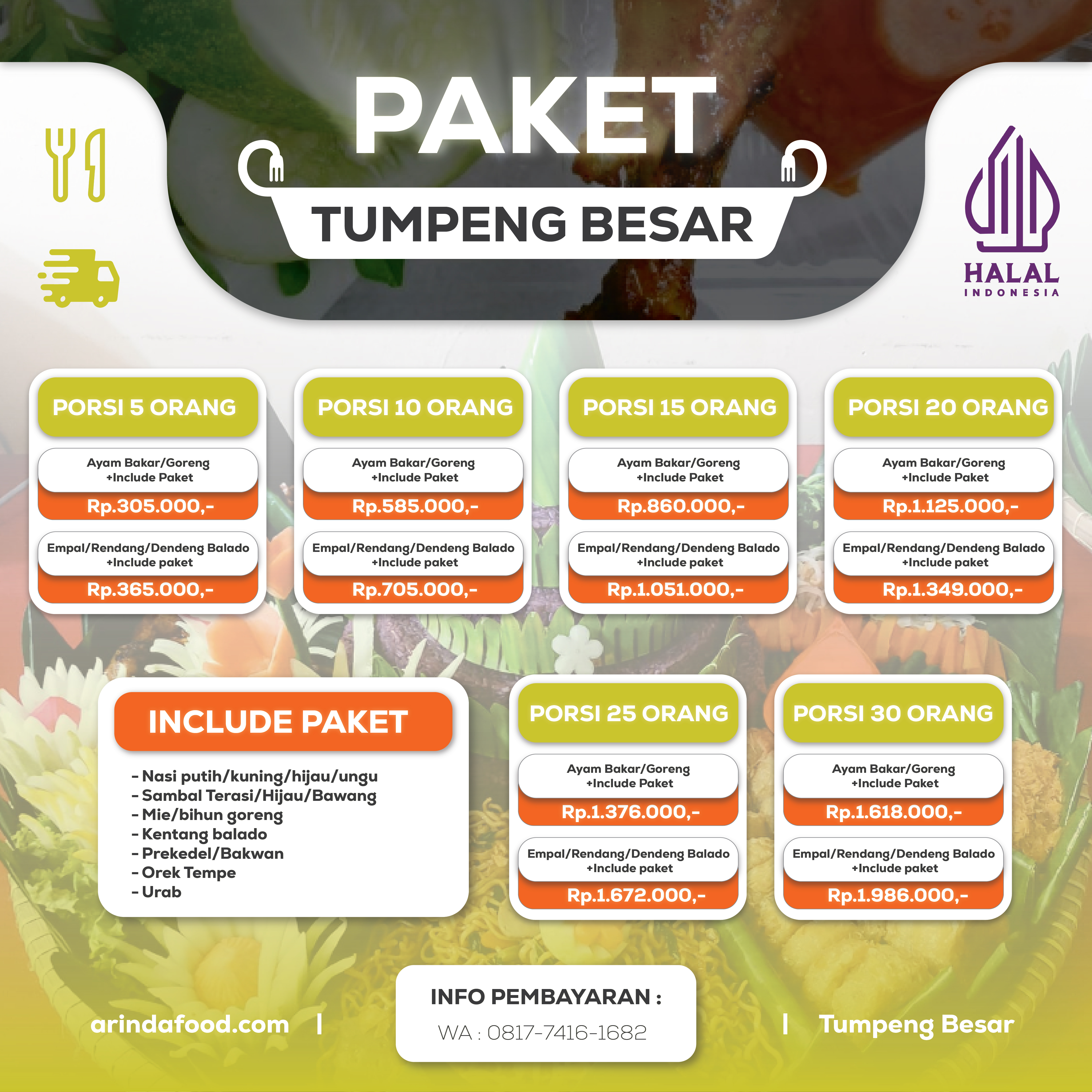TUMPENG BESAR - PORSI BERVARIASI