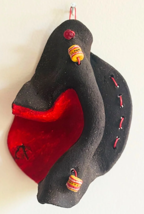 Masque perlé perles jaunes