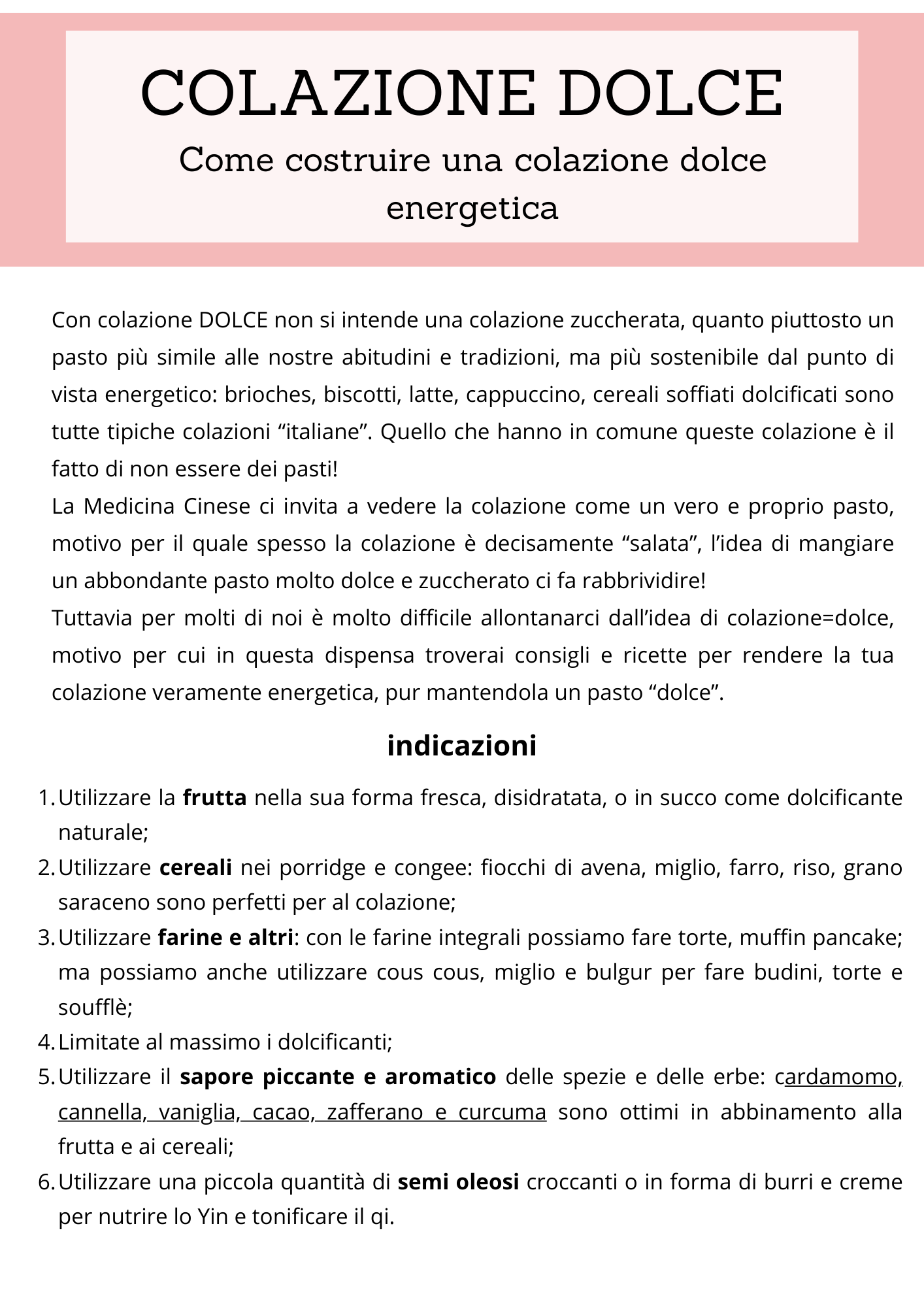 COLAZIONE ENERGETICA 