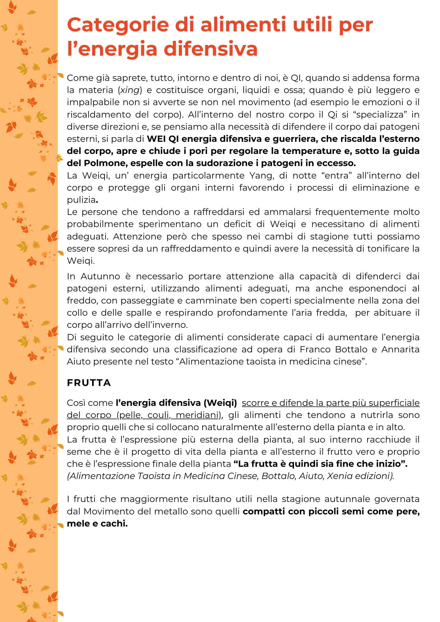L'Autunno e l'energia del Metallo