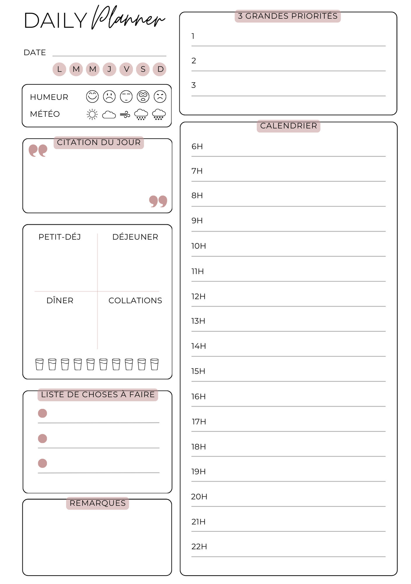 Planner Tarot - Journalier