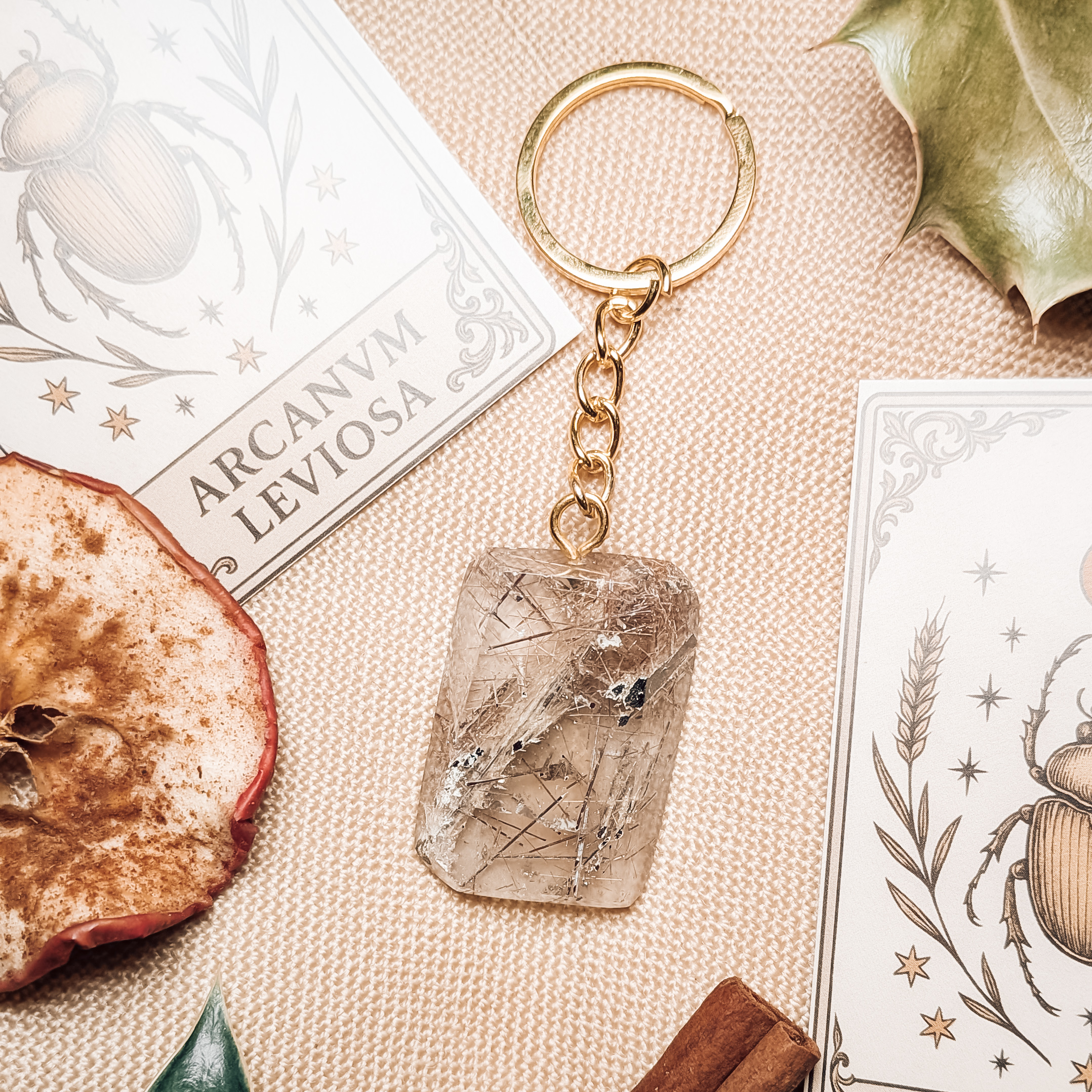 Porte-clés en Quartz Rutile