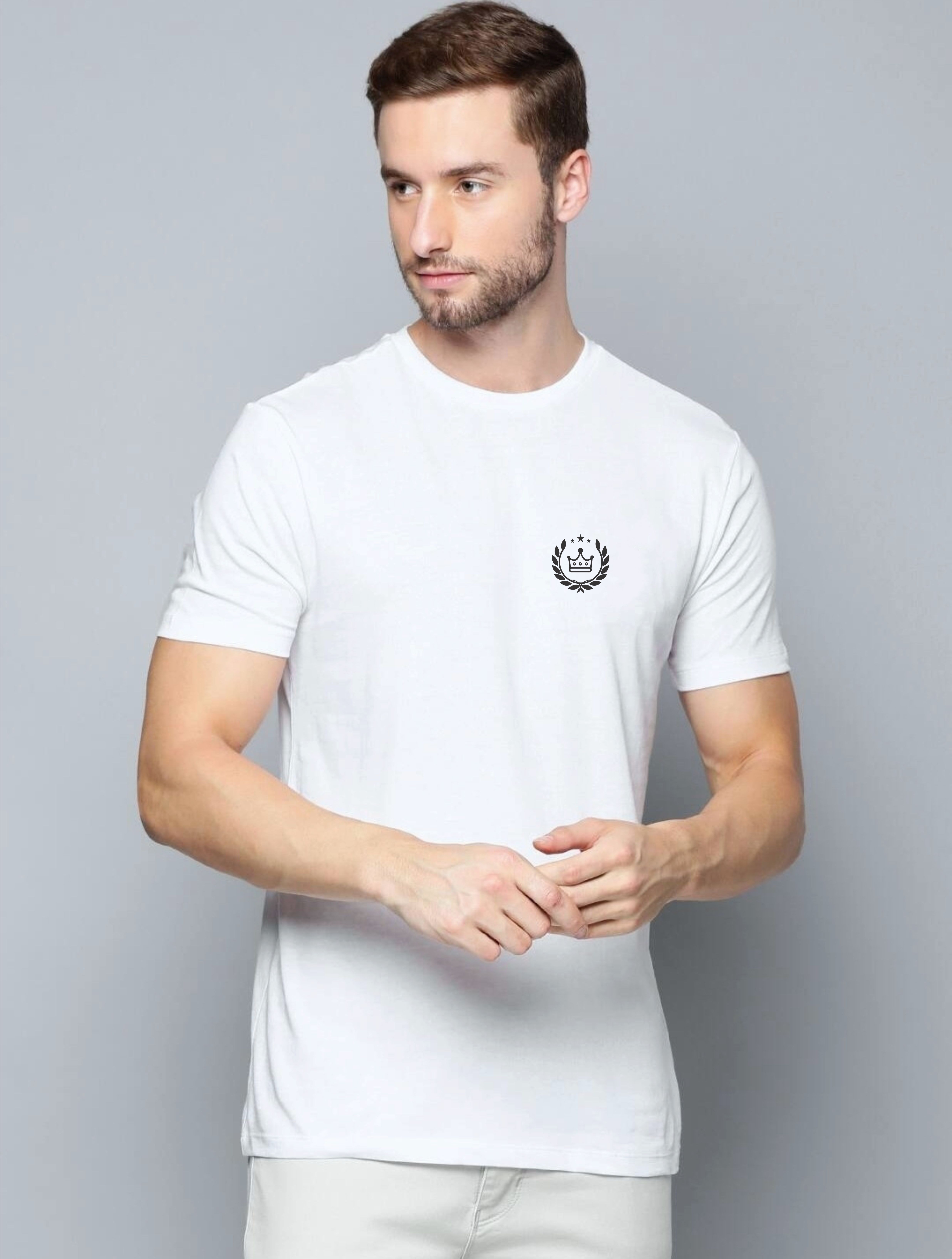Crown Mens 100% Pure cotton Tshirt Comfortable Fits, and Quality Fabrics"