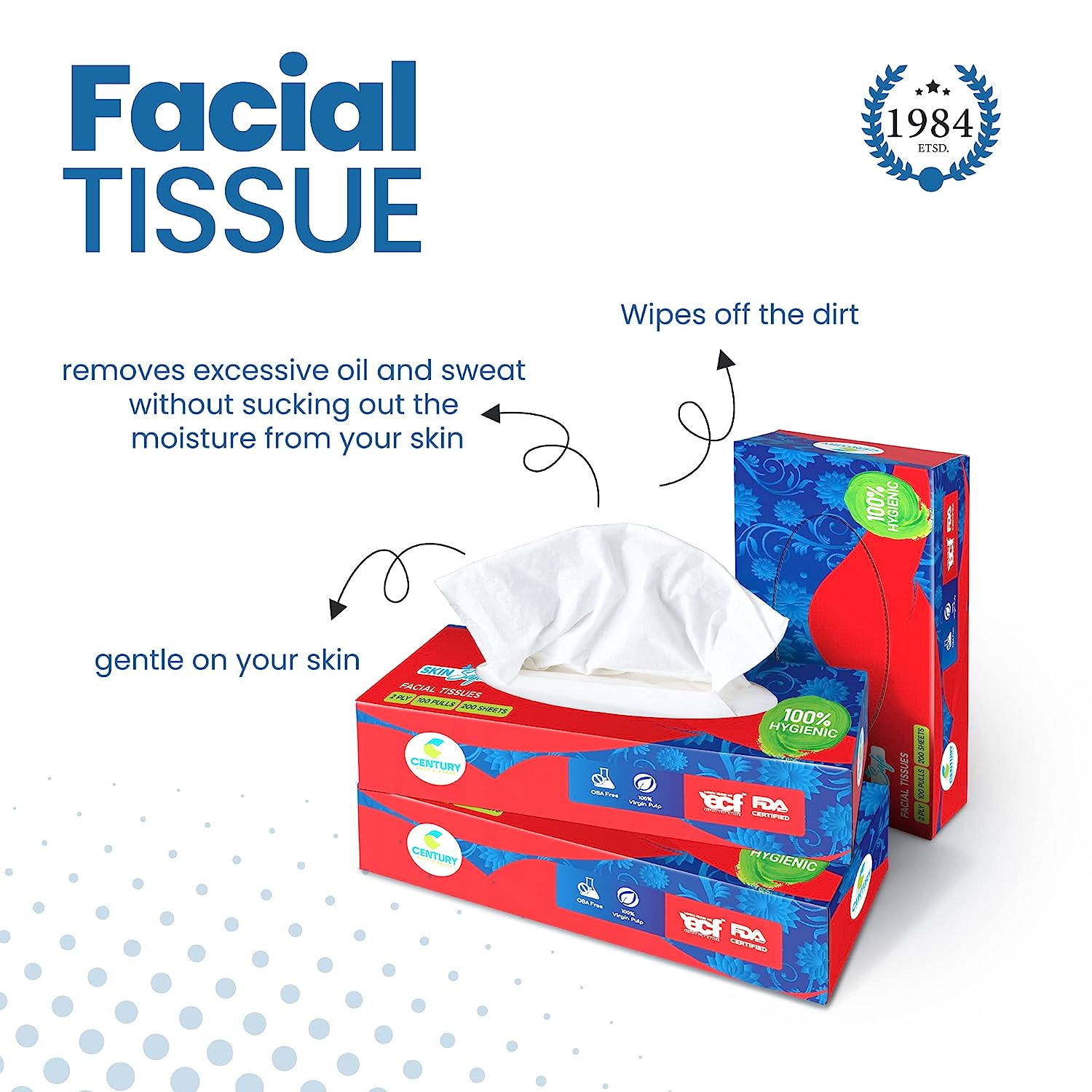 Pack of 2 Box Soft and Gentle Facial Tissues for Your Ultimate Comfort 2ply