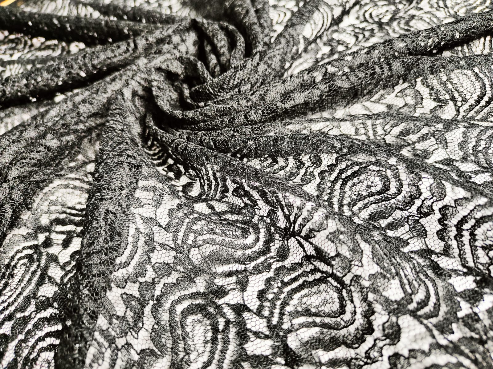 BLACK Fancy Embroidery Net soft Fabric for Frocks, Top, Kurtis, Sarees , curtains , women etc