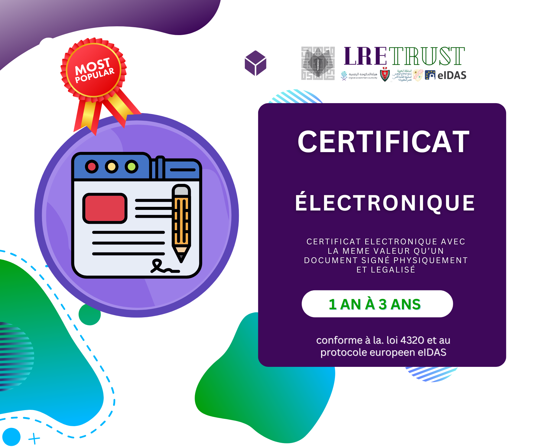 Certificat électronique - 1 an