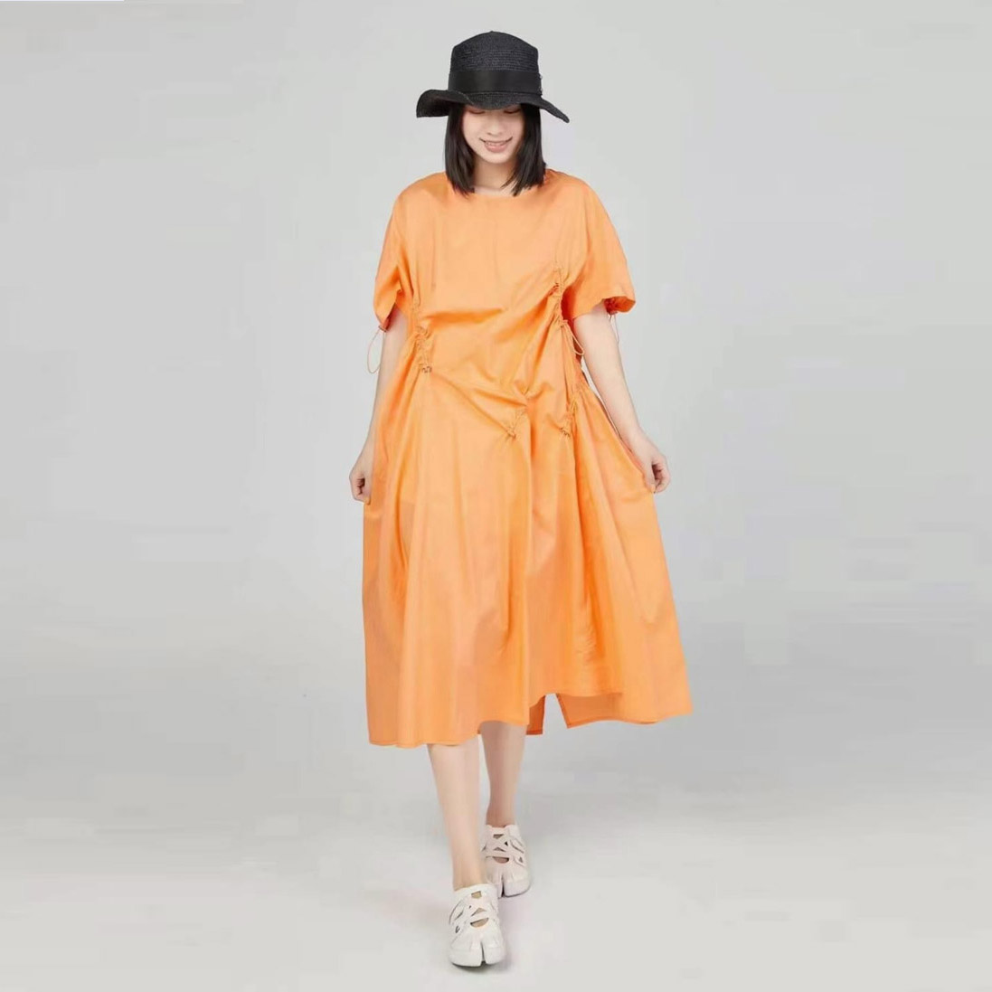 ZIBUYU medvilninė  suknelė su paraukimais