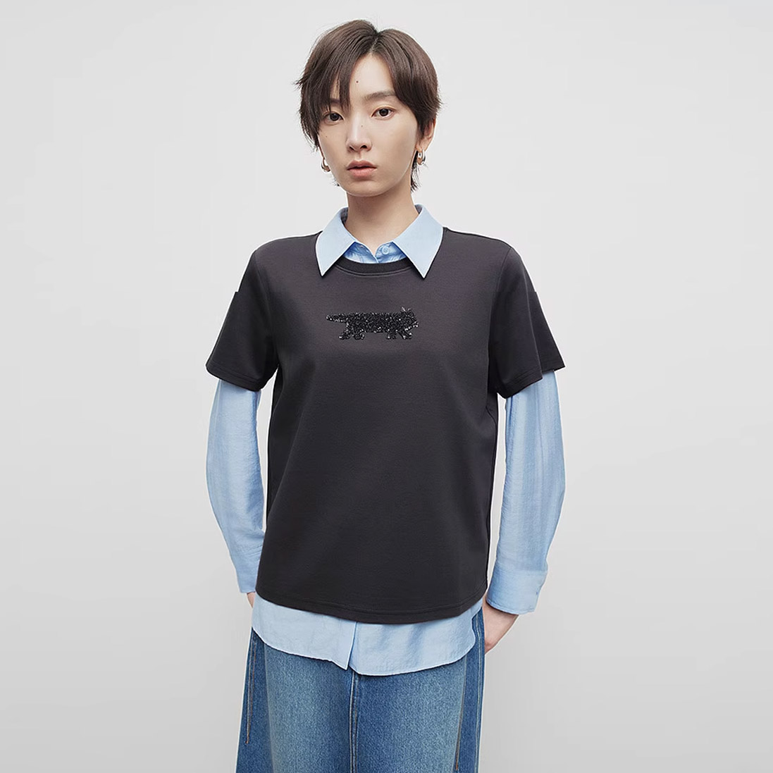 BROADCAST marškinėliai su lape