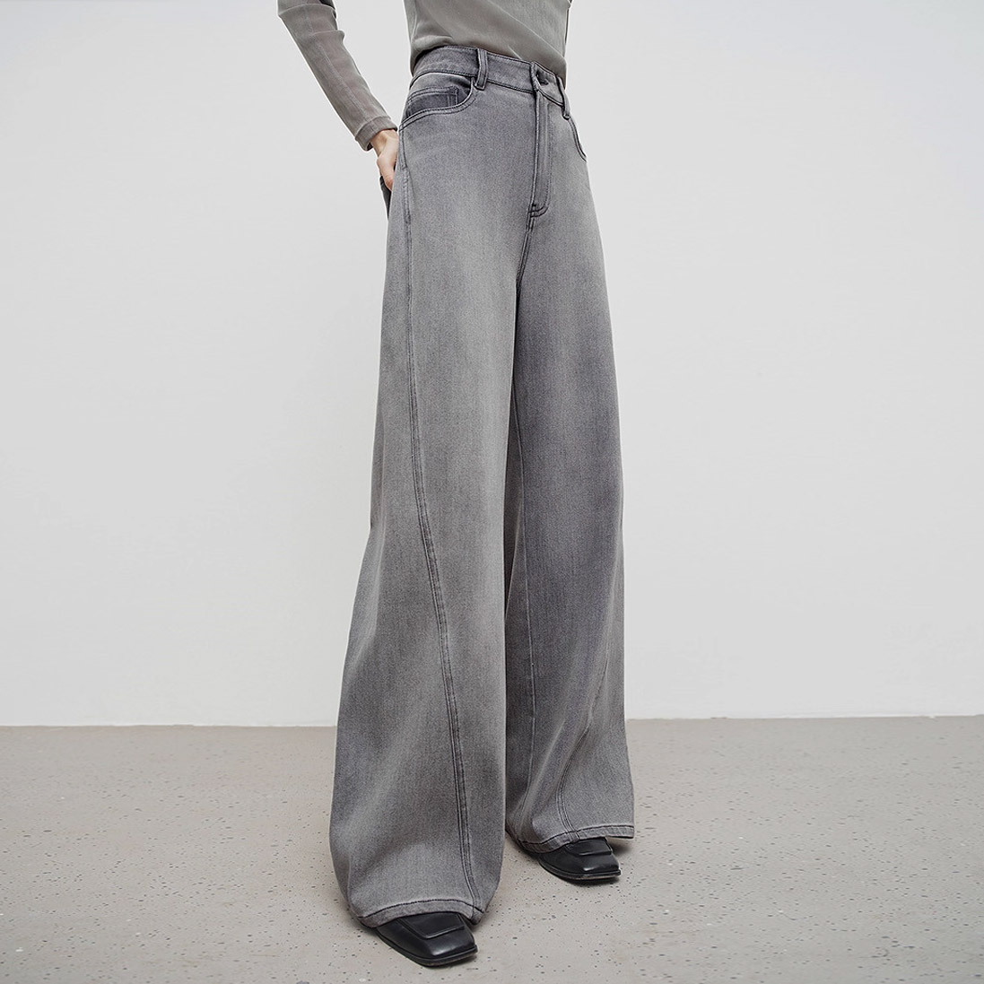 BROADCAST džinsai aukštu liemeniu