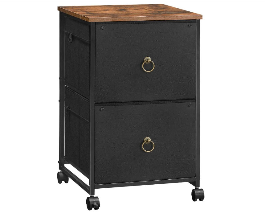 2 Drawer Mobile File Cabinet, Rolling Printer Stand, Vertical Filing Cabinet, Office Cabinet, Filing Cabinet for Home Office, A4/Letter Size, Nonwovens Drawer