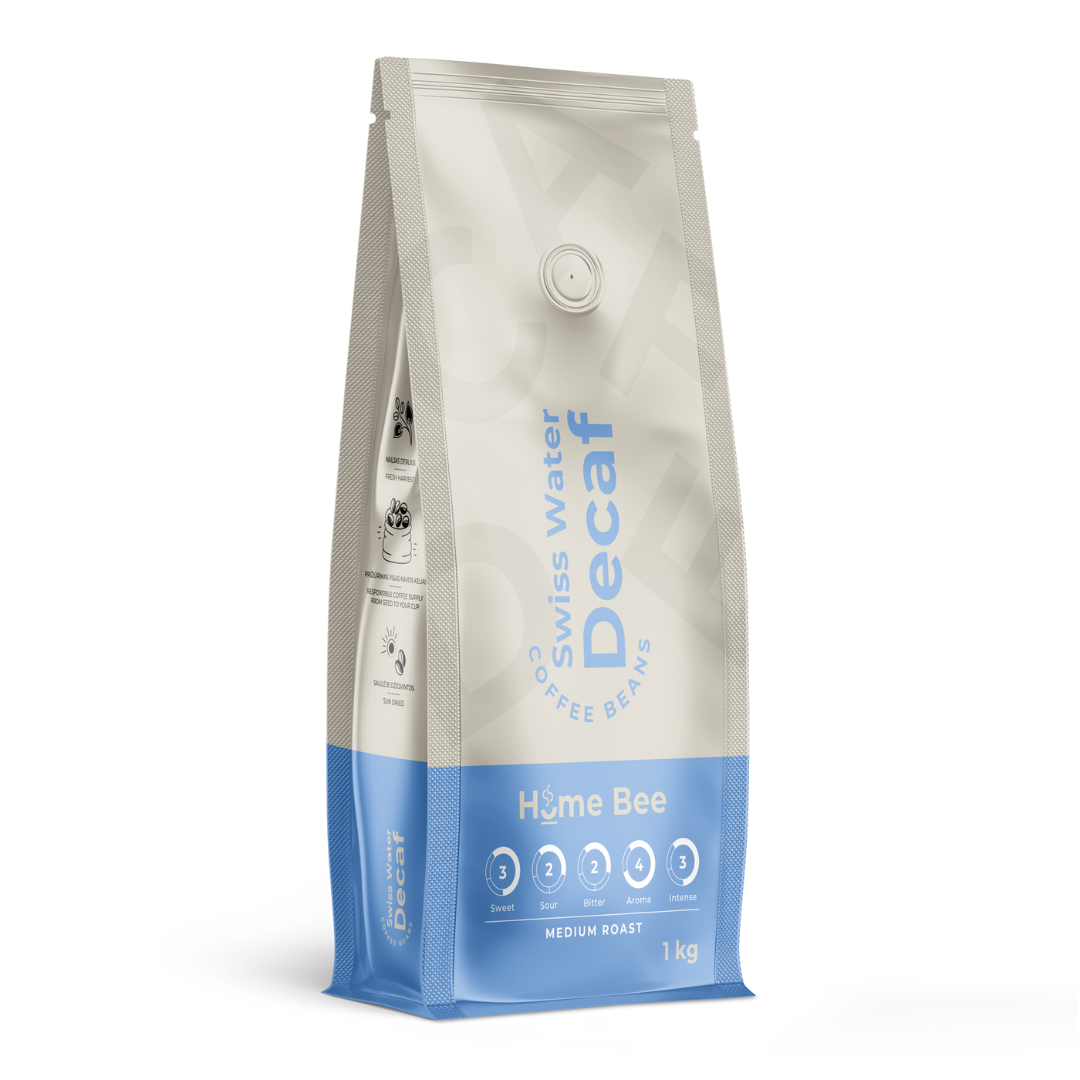 Home Bee Decaf, 1 kg kavos pupelės