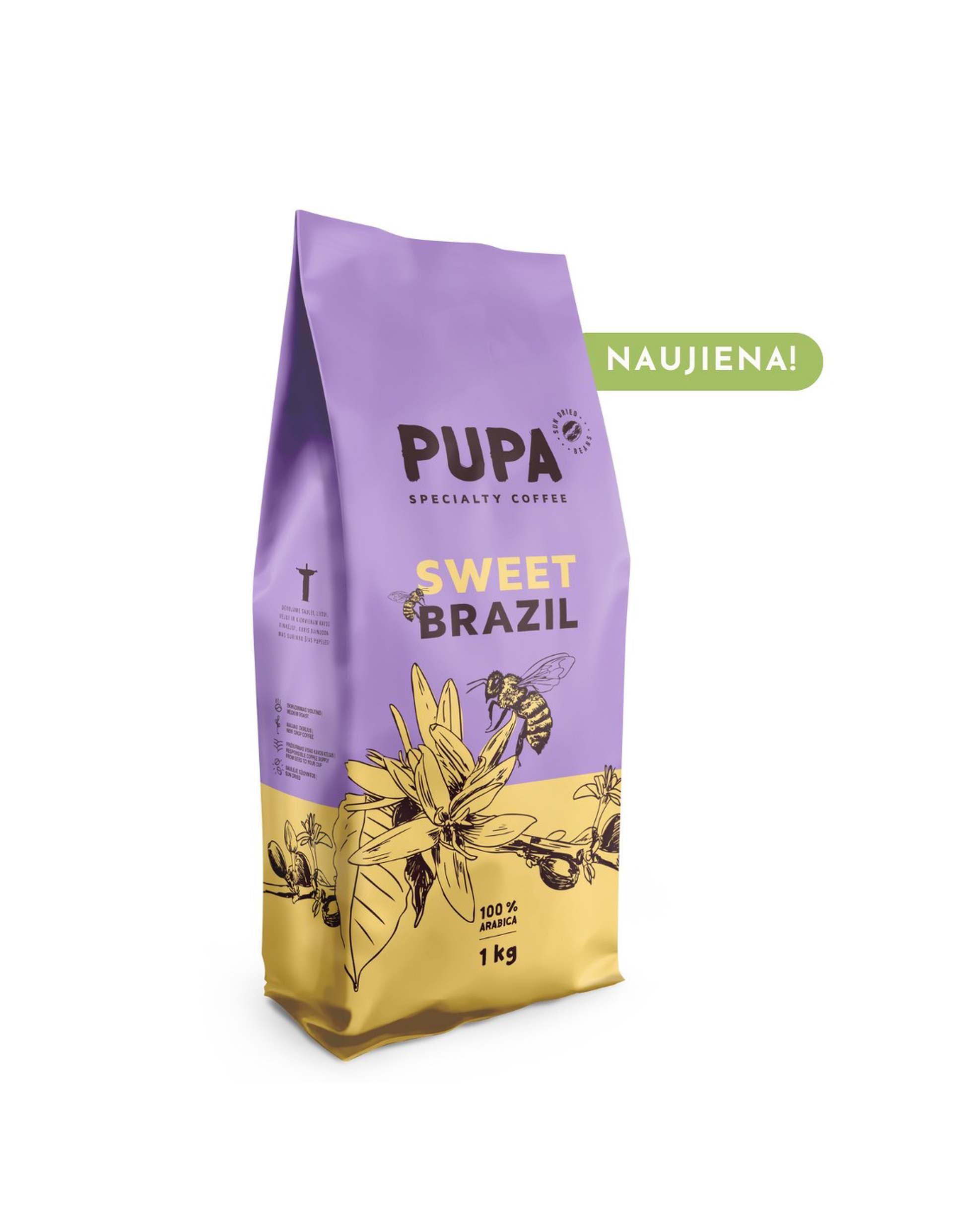 PUPA Sweet Brazil, 1 kg kavos pupelės