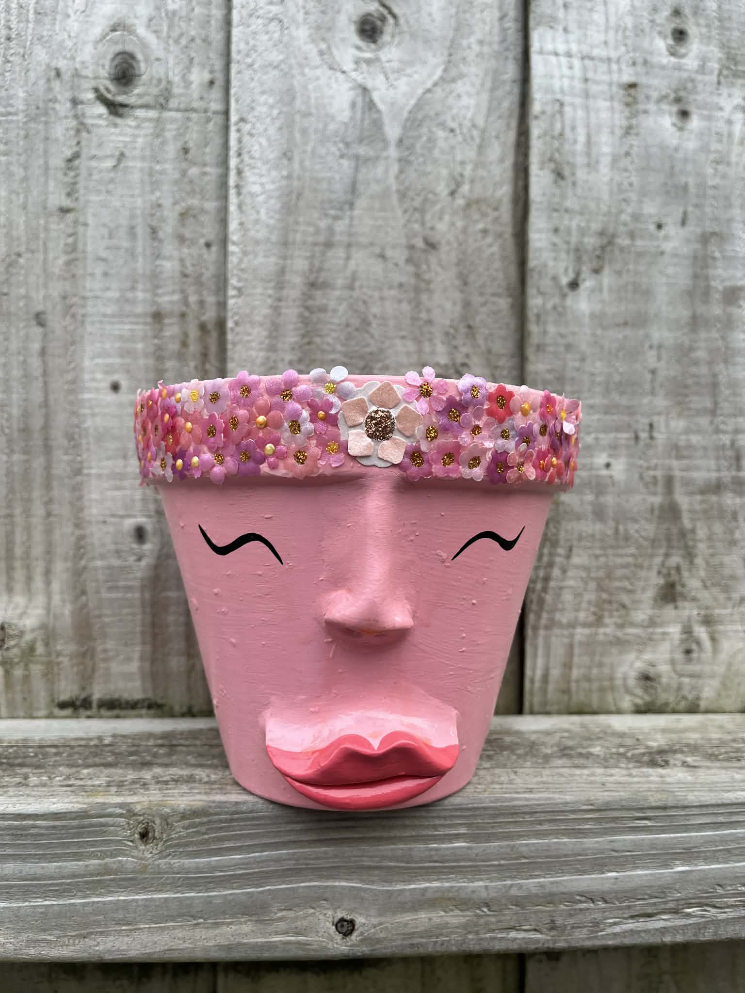 Small Pink Headdress Pot