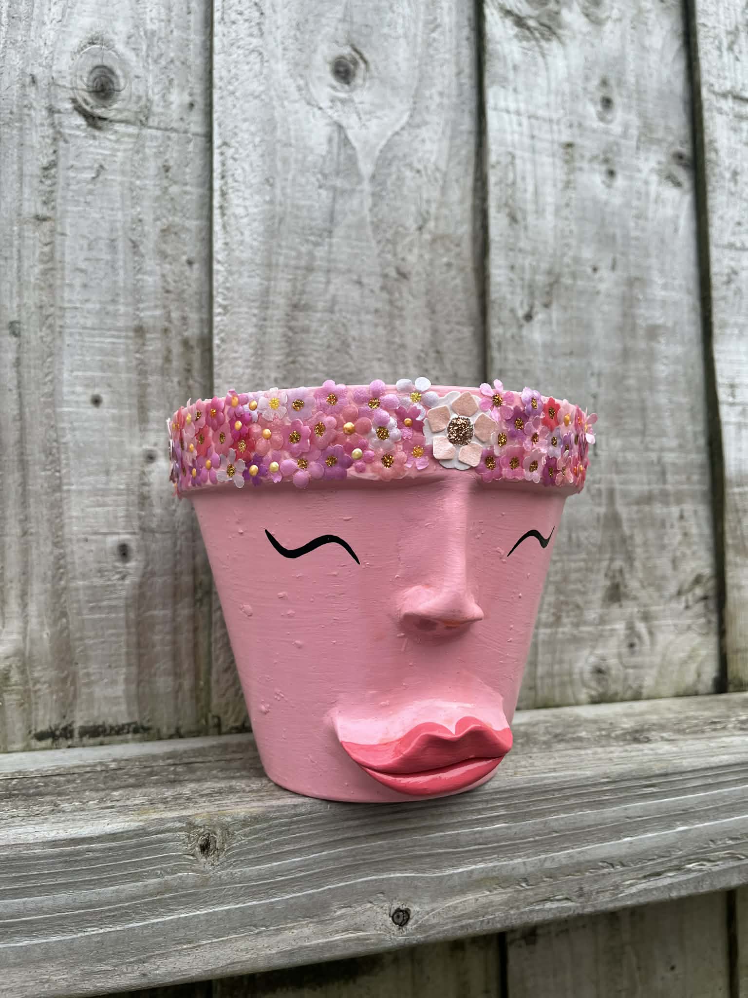 Small Pink Headdress Pot