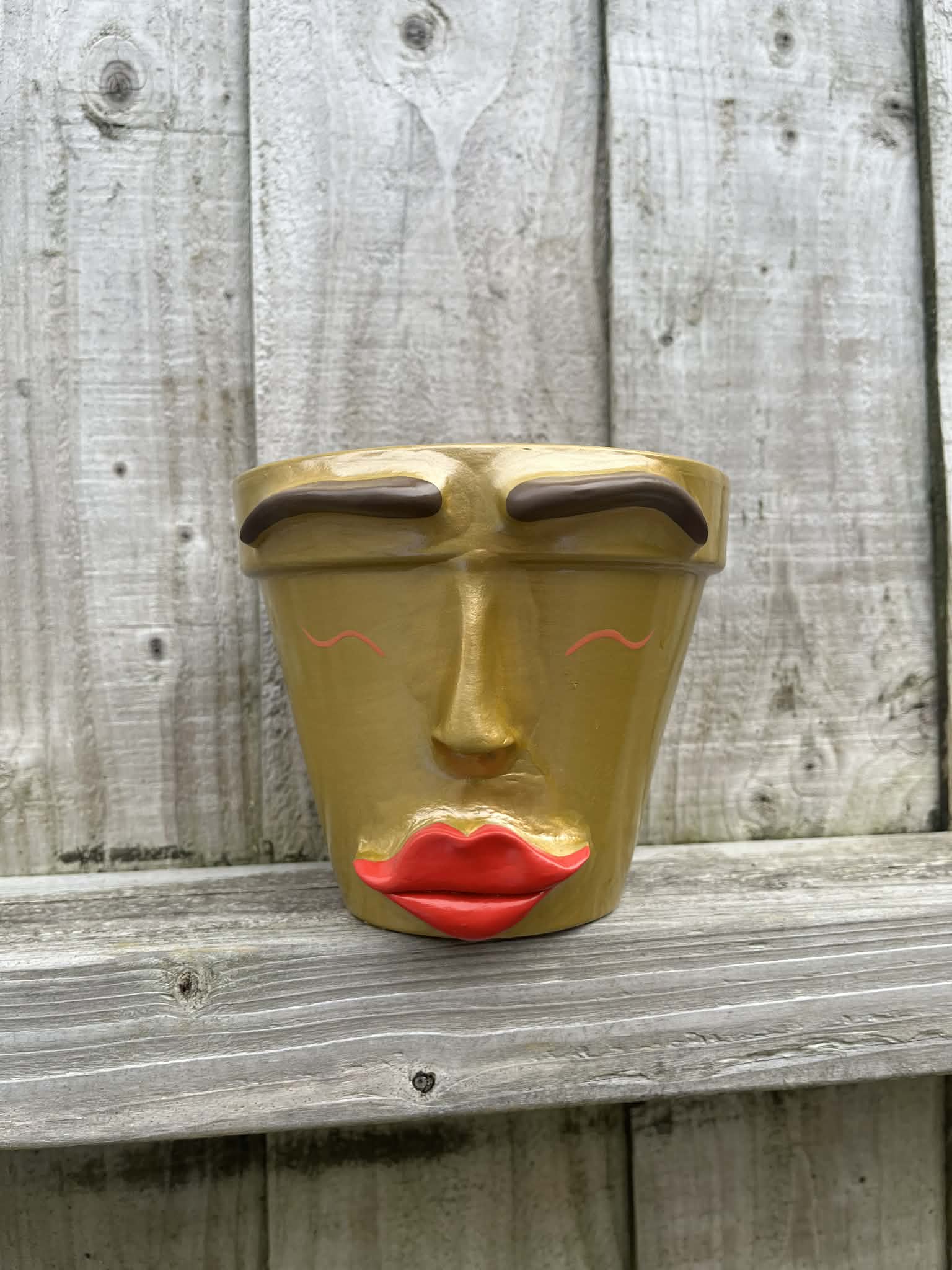 Small Gold Face Pot