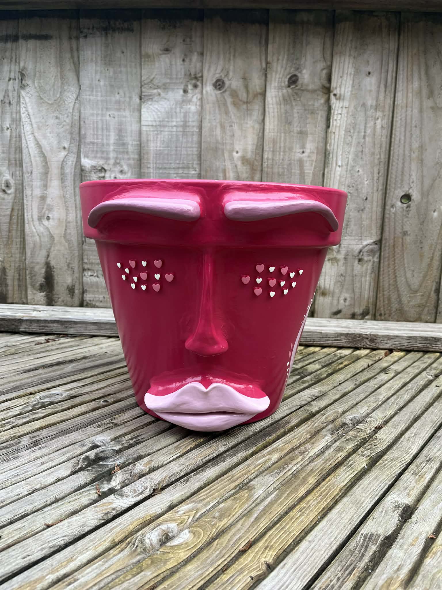 Large Pink Face Pot