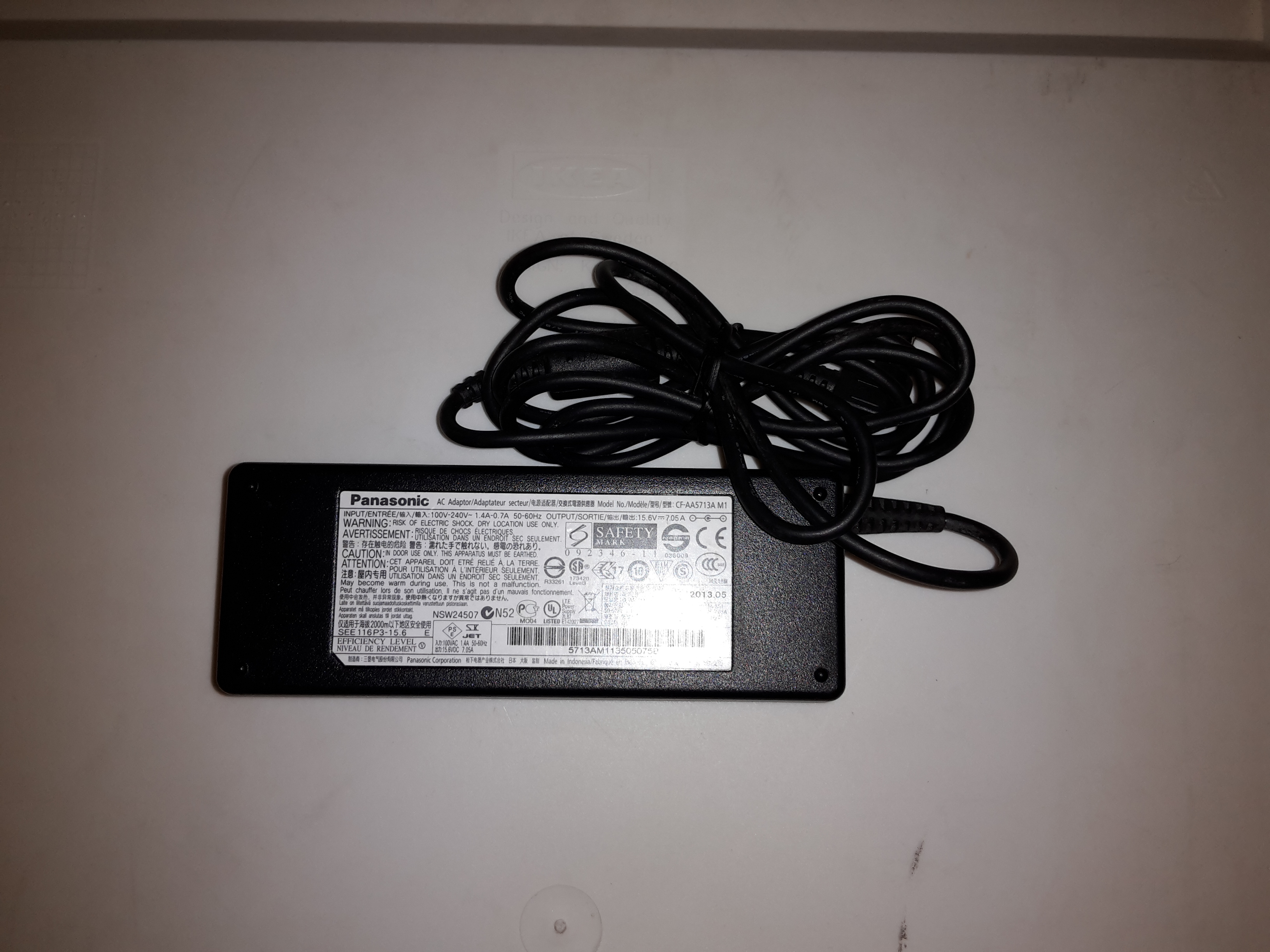 GENUINE PANASONIC TOUGHBOOK CHARGER 