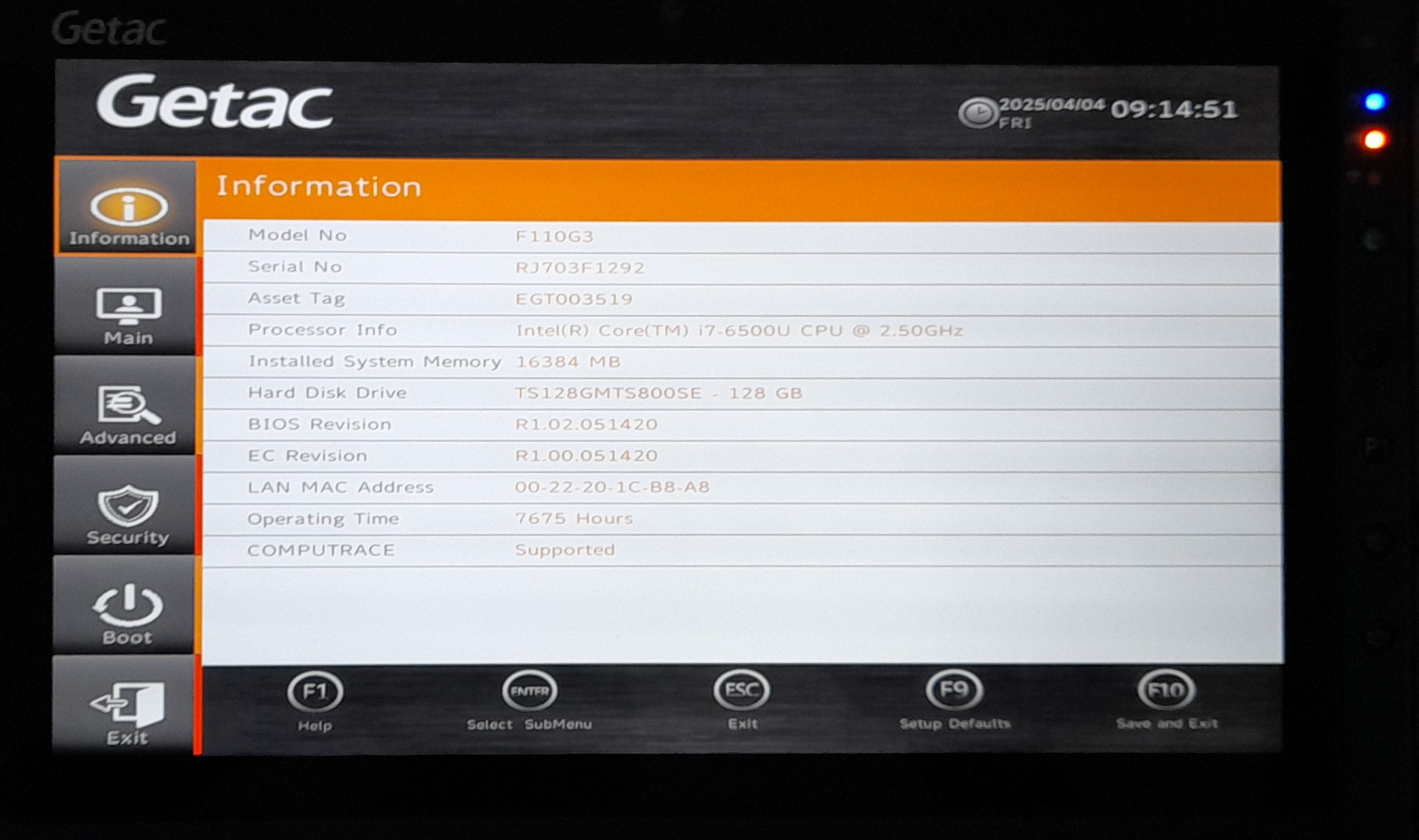 FULLY RUGGED GETAC F110 G3 CORE i7/16GB RAM/4G-LTE/GPS/NEW BATTERIES/MOUSE/STAND
