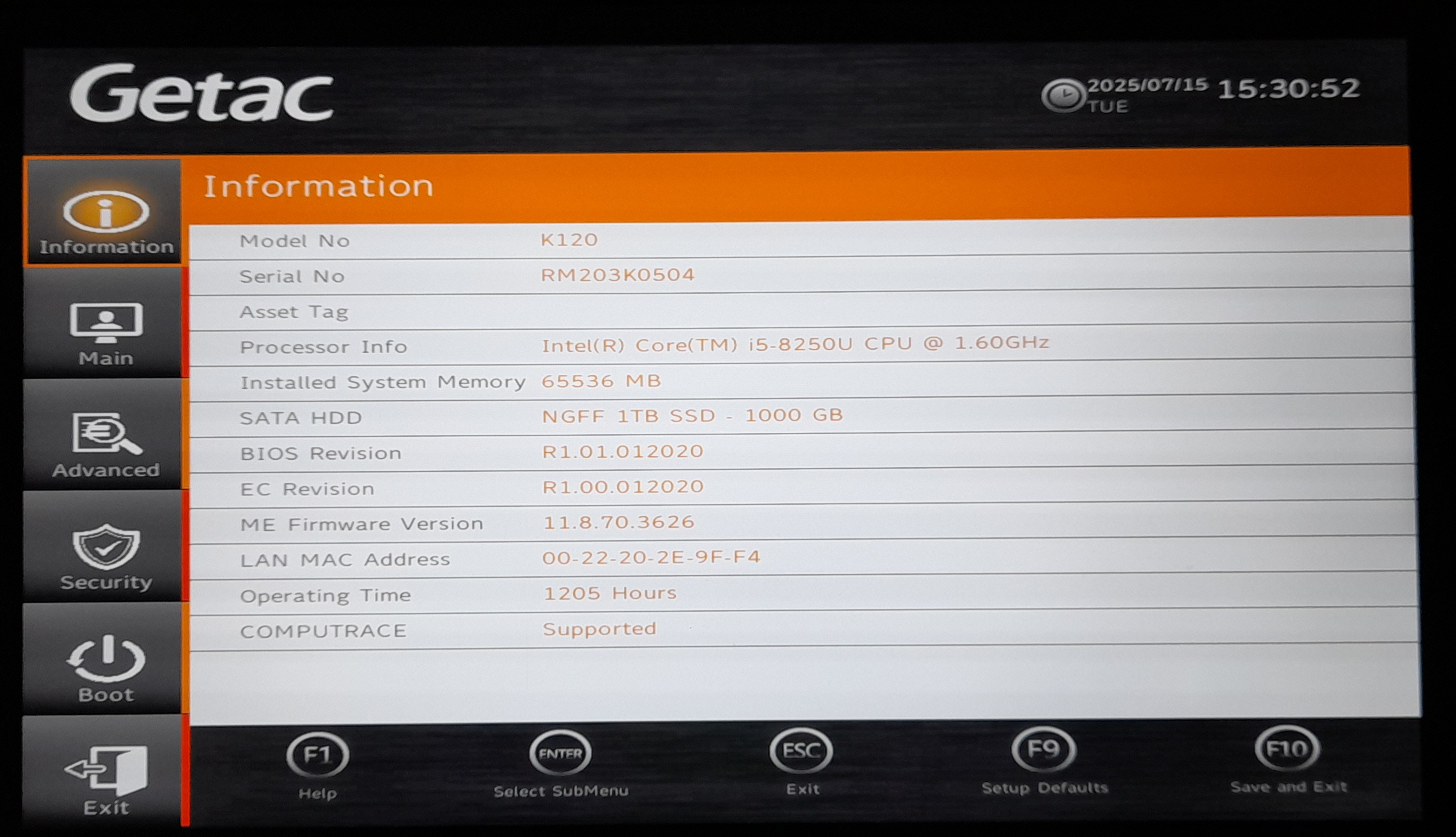 FULLY RUGGED GETAC K120 WITH NEW 1TB SSD/NEW 64GB RAM/GPS/4G-LTE SIMCARD/HDMI/SERIAL PORT/NEW HAND STRAP/NEW CHARGER