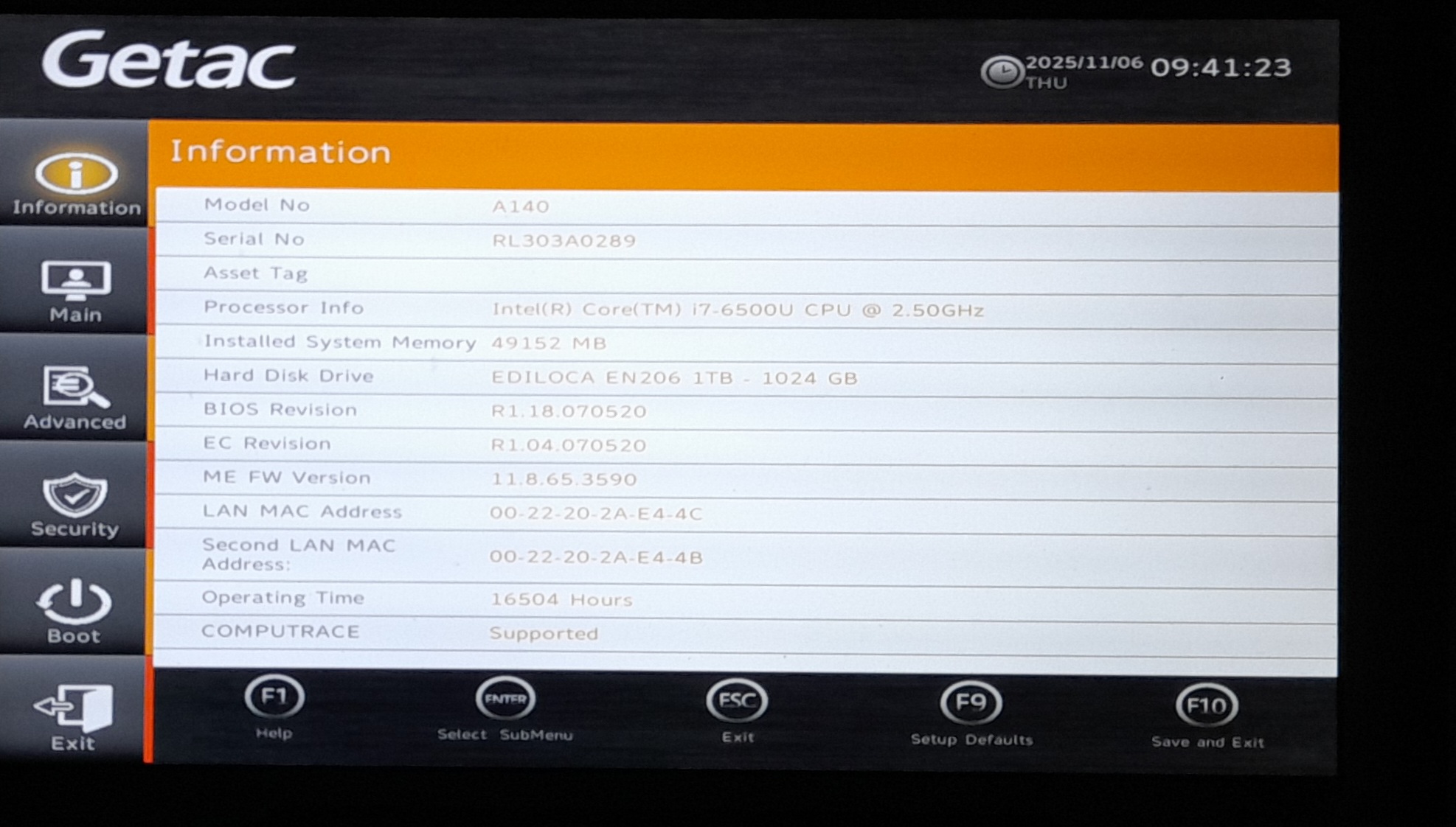 FULLY RUGGED GETAC A140 - 14" Intel Core i7 - 48GB RAM - 1TB NEW SSD, DOCKING STATION, BACKLIT KEYBOARD HEAVY DUTY VEHICLE CHARGER