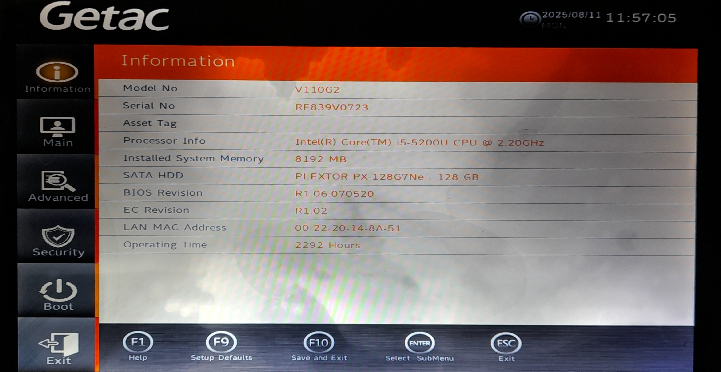 FULLY RUGGED GETAC V110 G2 CORE i5 WITH NEW 12GB RAM/HDMI WINDOWS 11/SIM CARD/BLUETOOTH