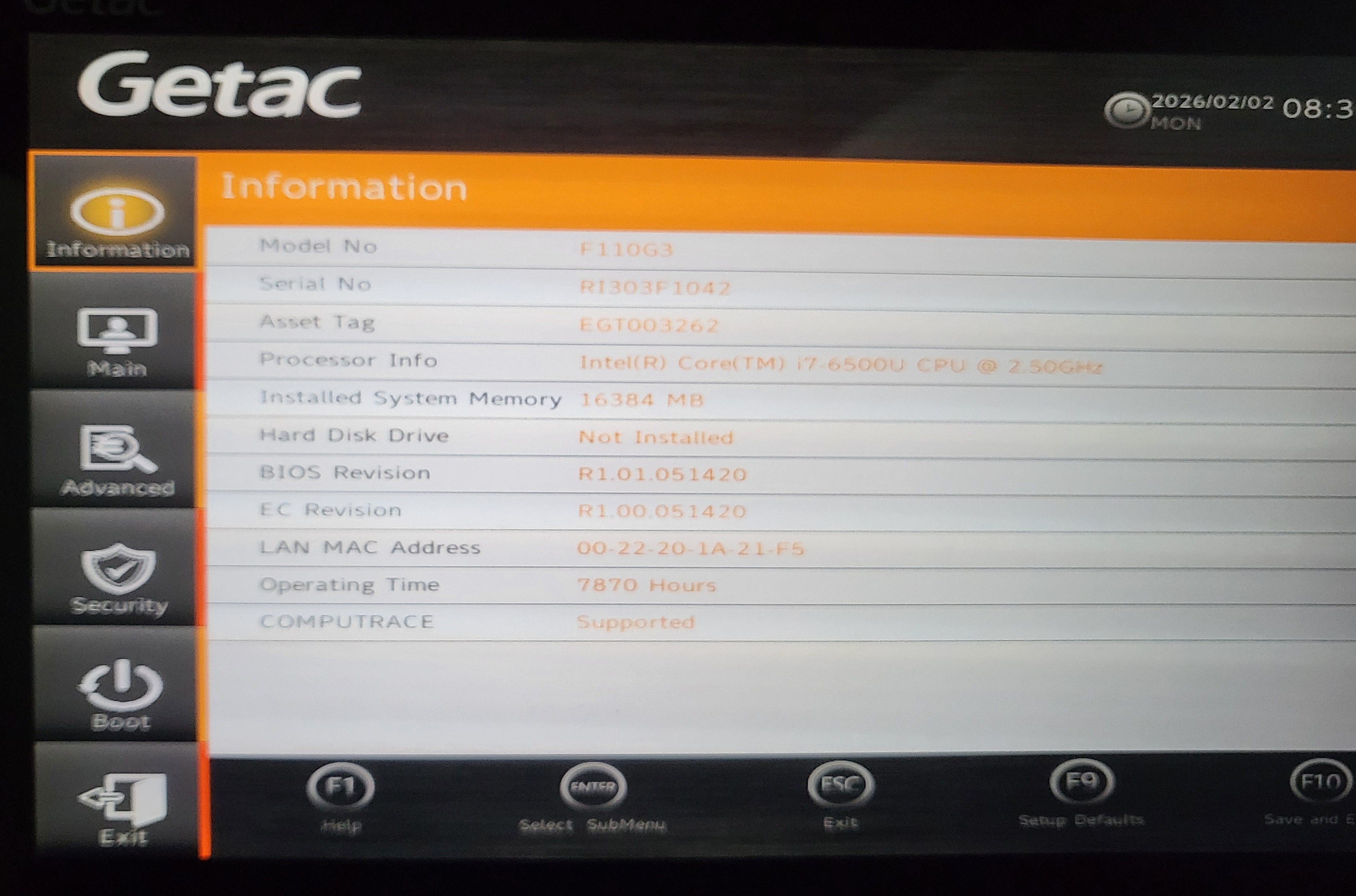 FULLY RUGGED GETAC F110 G3 CORE i7/16GB RAM/256GB SSD/4G-LTE/GPS/NEW BATTERIES/WINDOWS 11 PRO