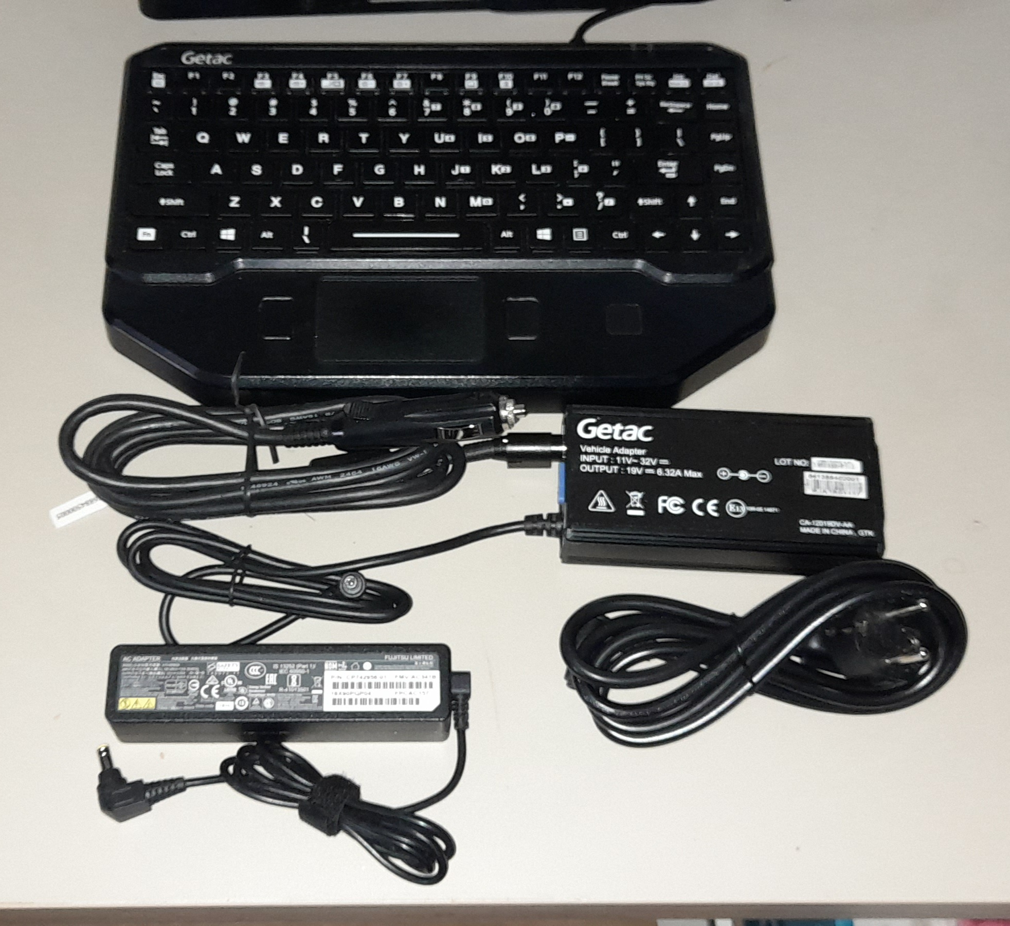 FULLY RUGGED GETAC A140 - 14" Intel Core i7 - 48GB RAM - 1TB NEW SSD, DOCKING STATION, BACKLIT KEYBOARD HEAVY DUTY VEHICLE CHARGER