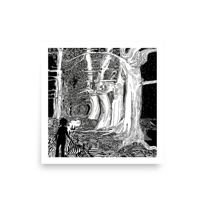 Poster  black and white "the quest"