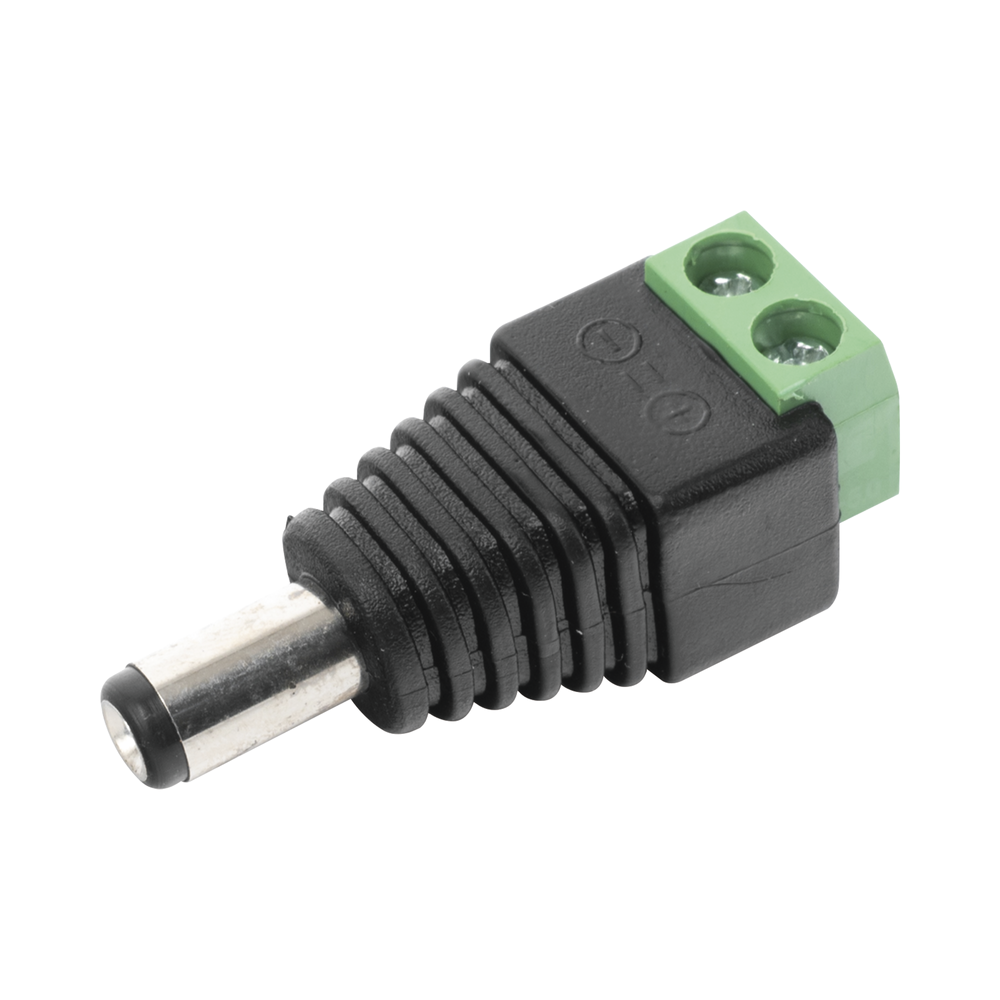 Adaptador Macho Tipo Jack de 3.5 mm Hembra Y Macho Polarizado de 12 Vcc / Terminales Tipo Tornillo / Polarizado (+/-) / Ideal para Cámaras de Video Vigilancia.