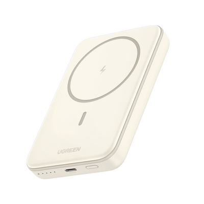 Power Bank MagSafe de 10000mAh | 20W | Carga Inalámbrica y por Cable USB-C | Sistema de Protección Inteligente | Tecnología de Carga Rápida | Ultra Delgado | Ultra ligero | Compatible con iPhone 15/14/13/12 | Color Beige.