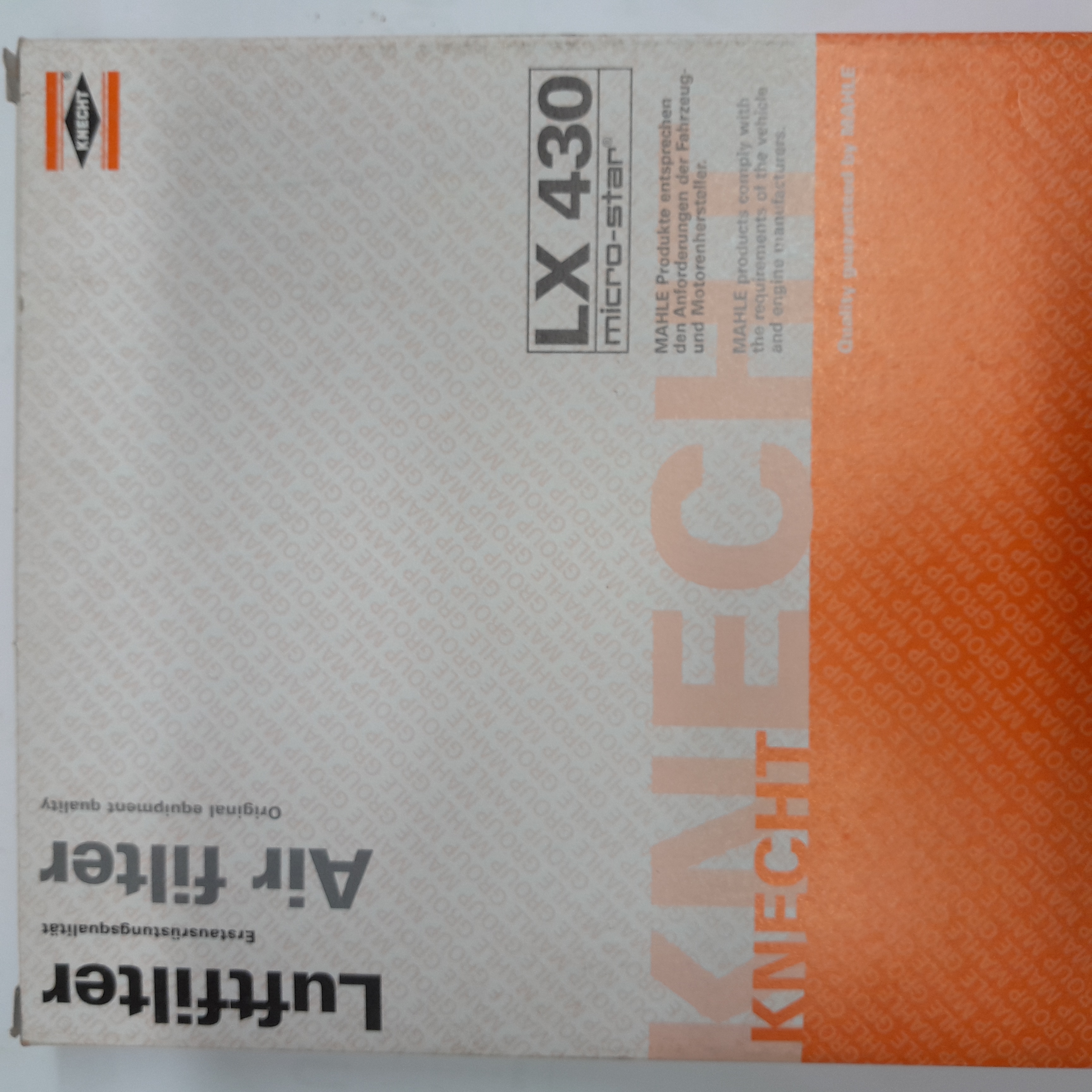  Lx 430 Oro filtras Knecht