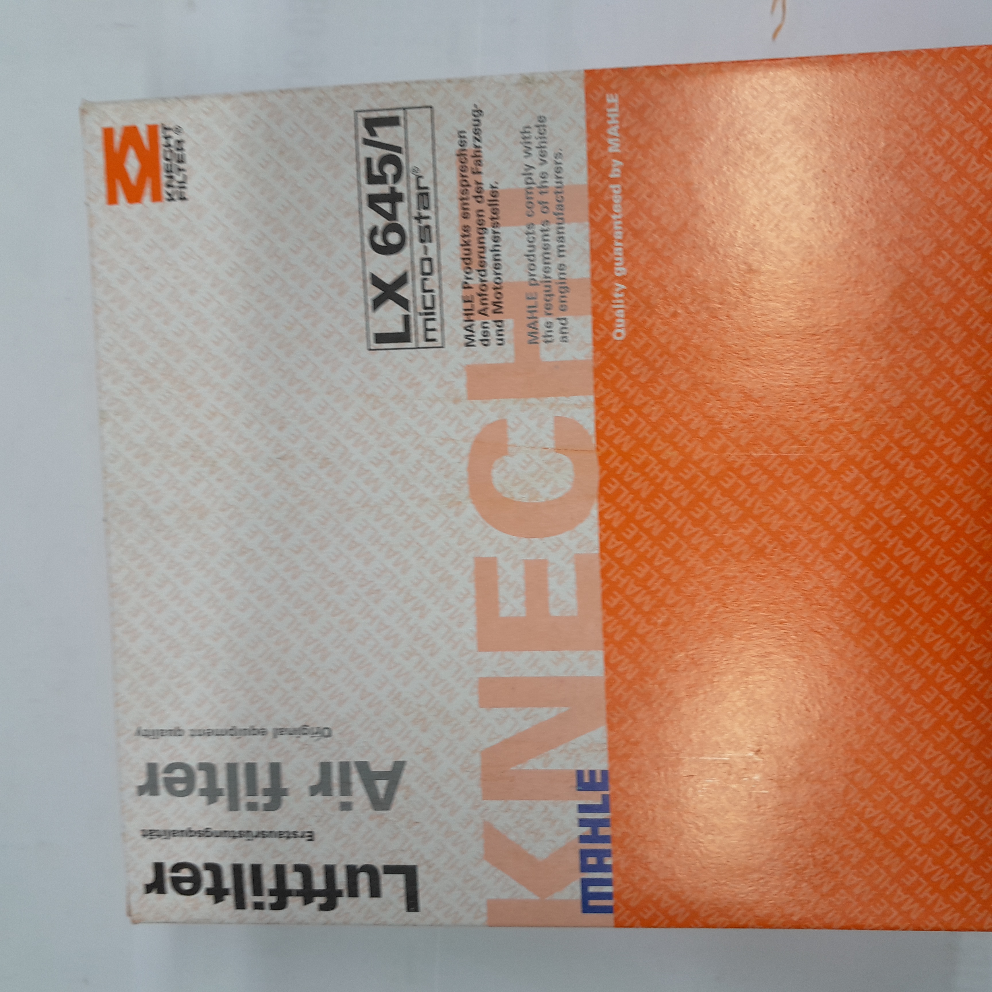  LX 645/1 oro filtras KNECHT