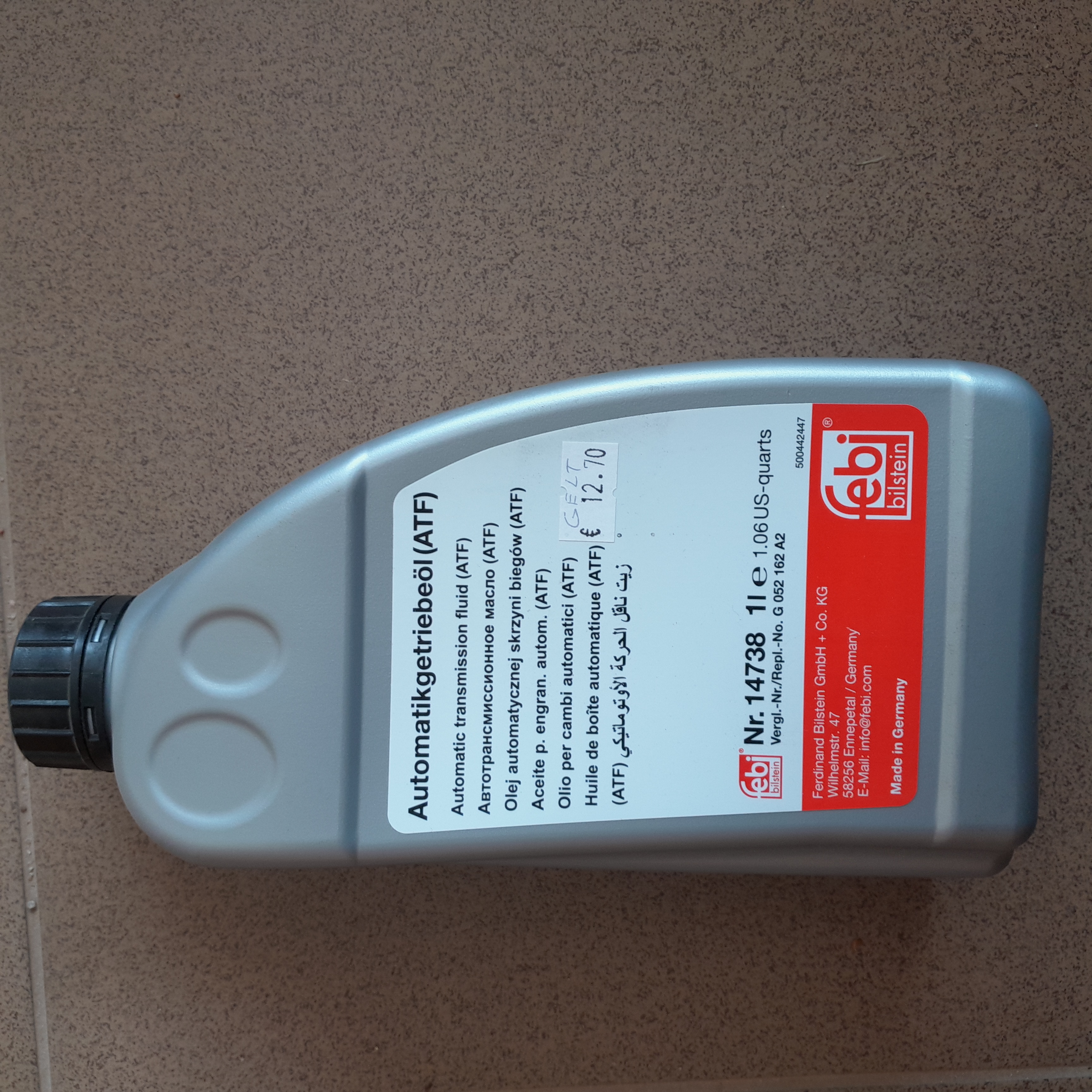 Automatinės pavarų dėžės alyva FEBI 14738 spalva geltona