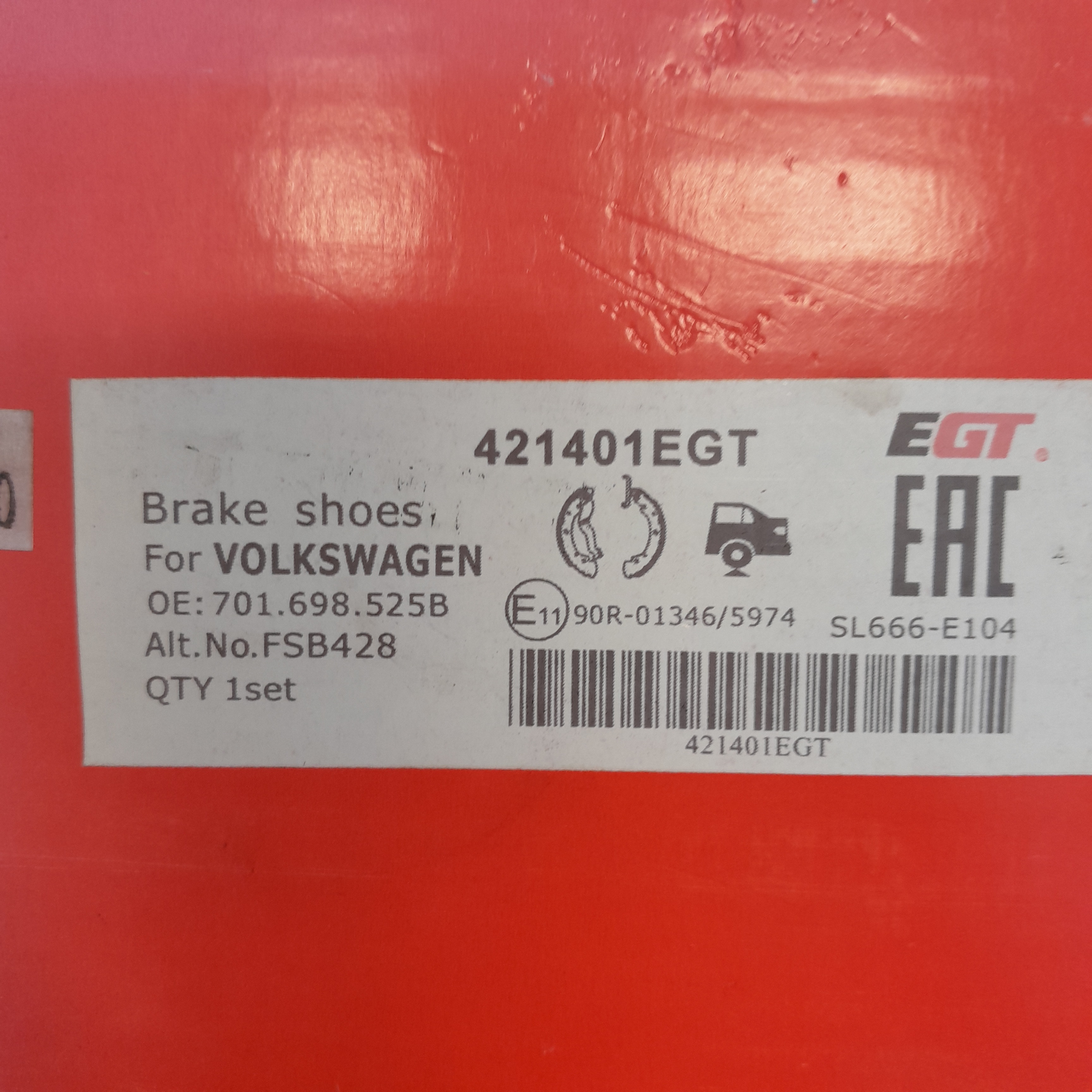 421401EGT Volkswagen stabdžių kaladėlės
