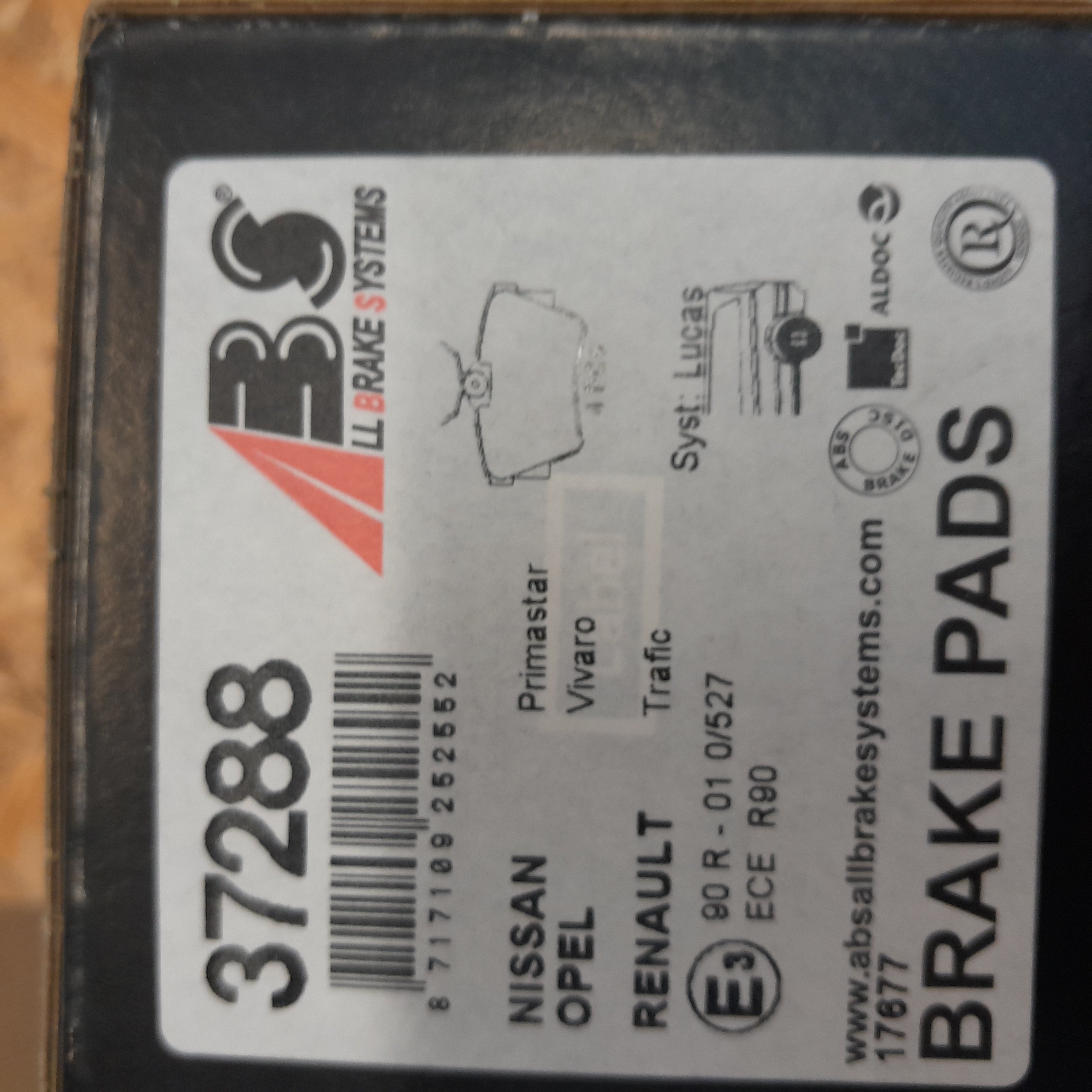 ABS 37288 Stabdžių kaladėlės 