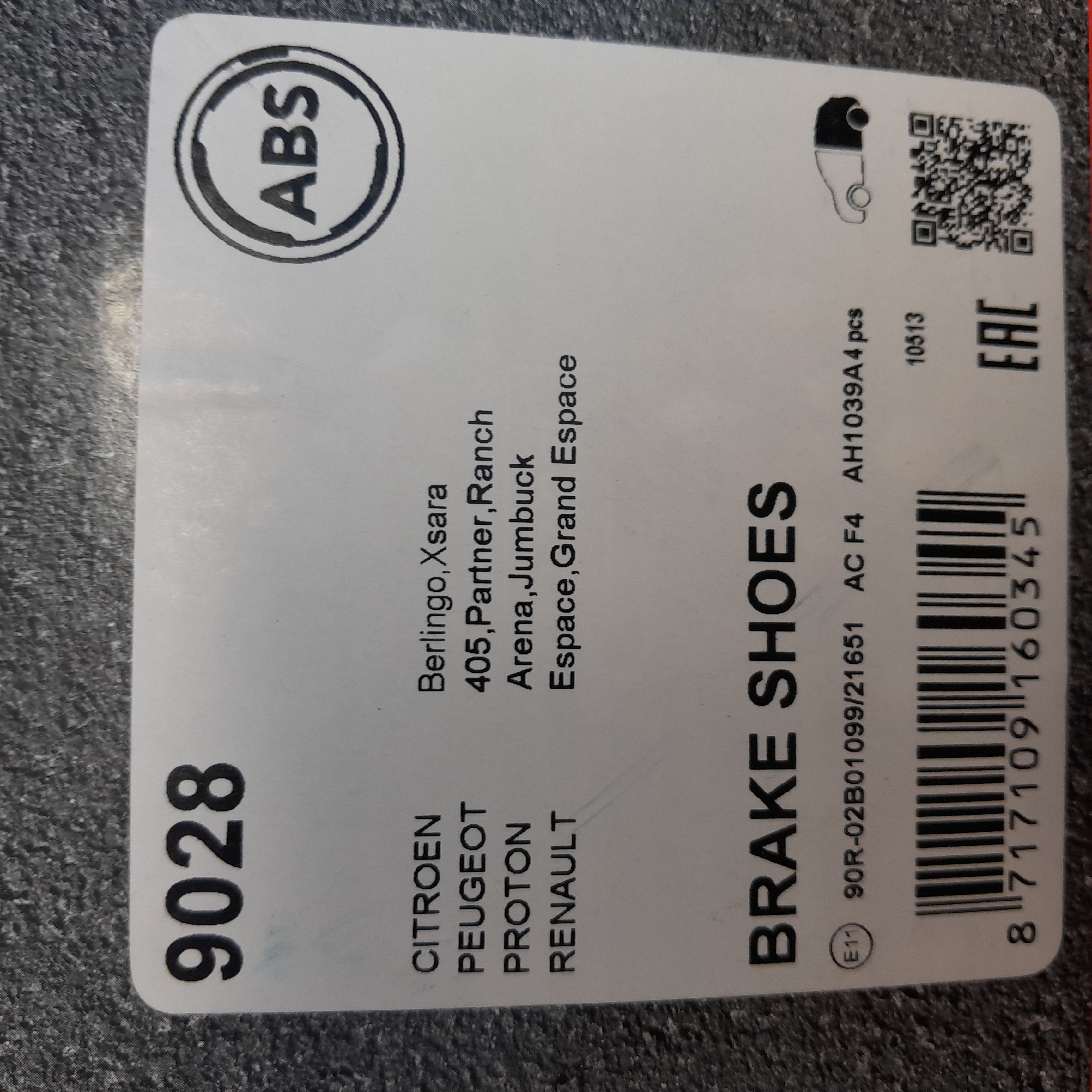 ABS 9028 Stabdžių trinkelės 