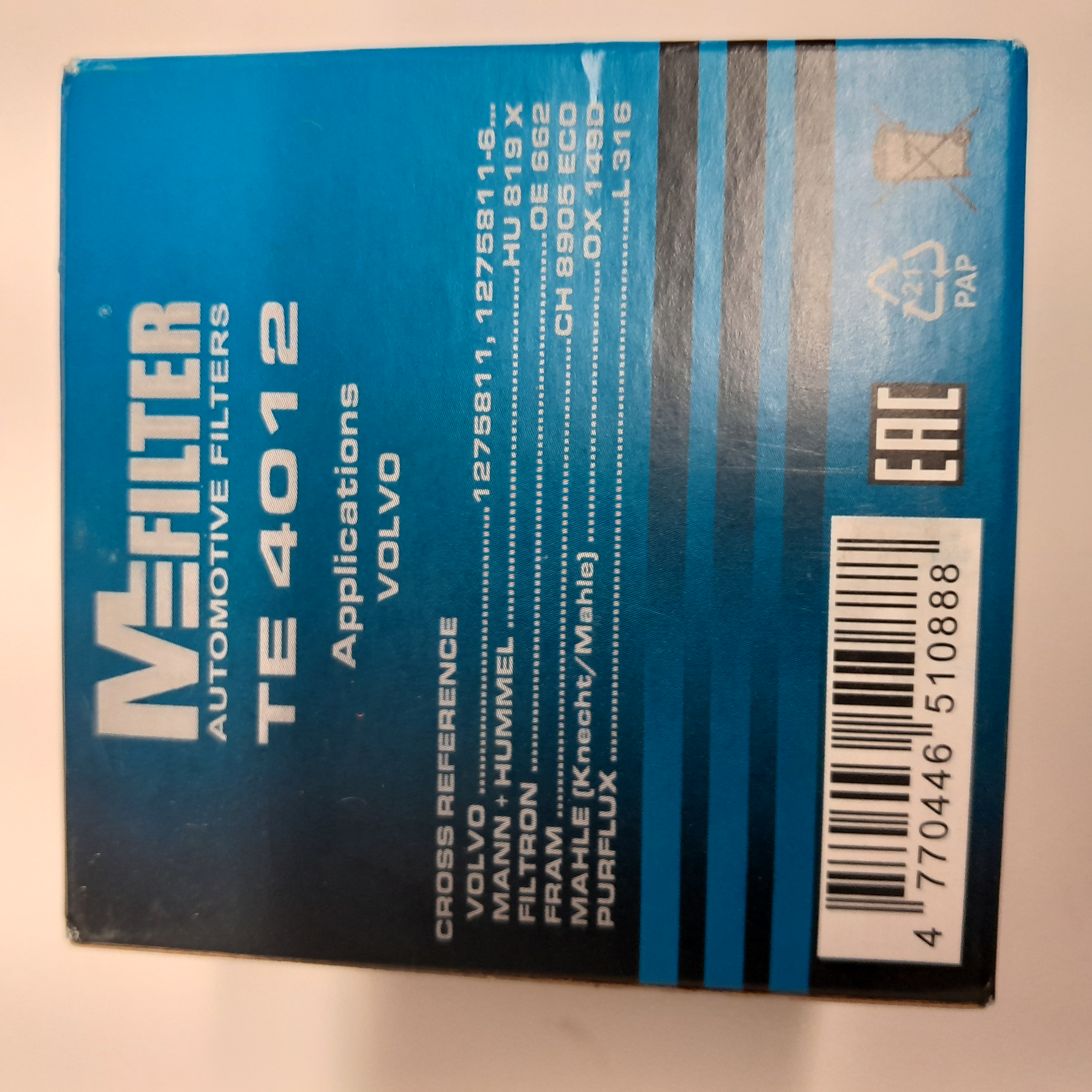 Alyvos filtras ME FILTER TE 4012