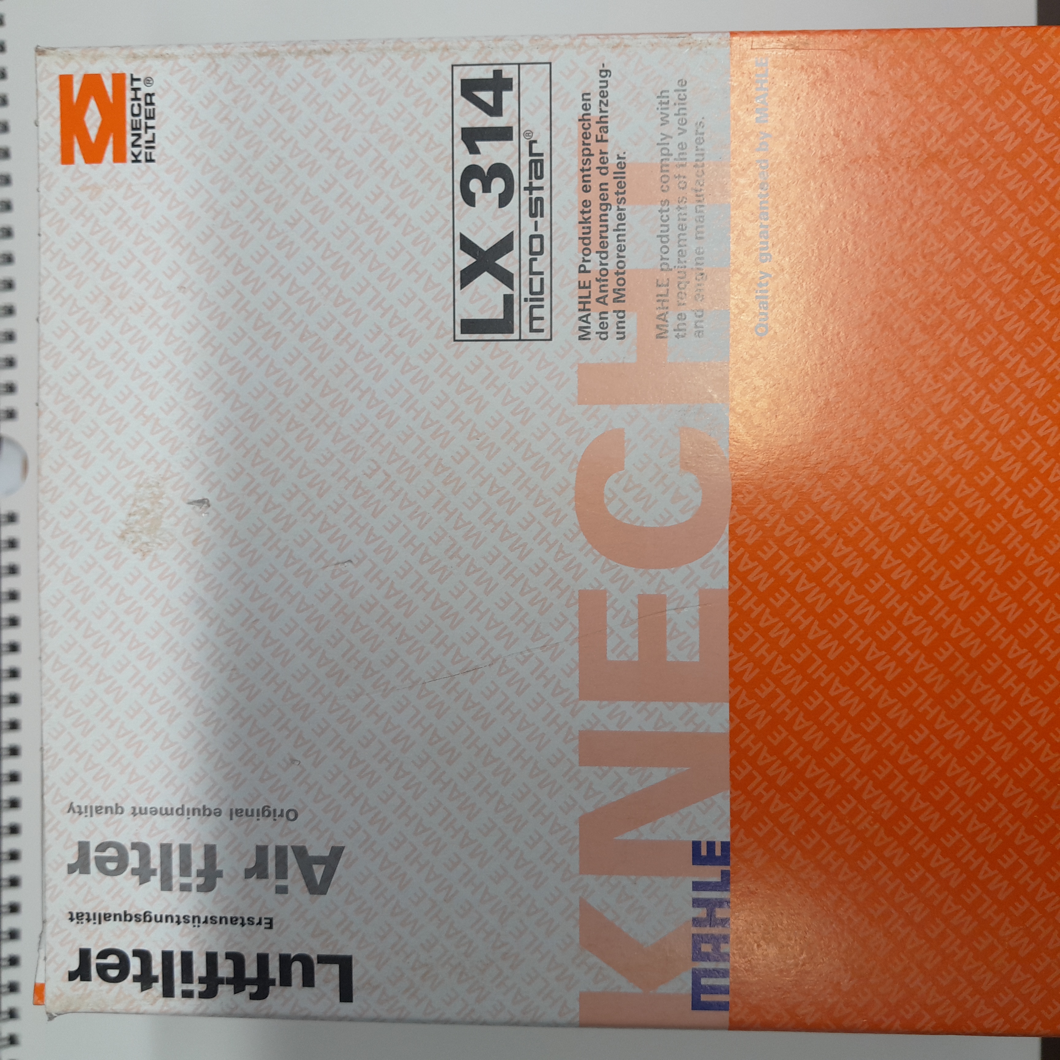 KNECHT LX314 oro filtras