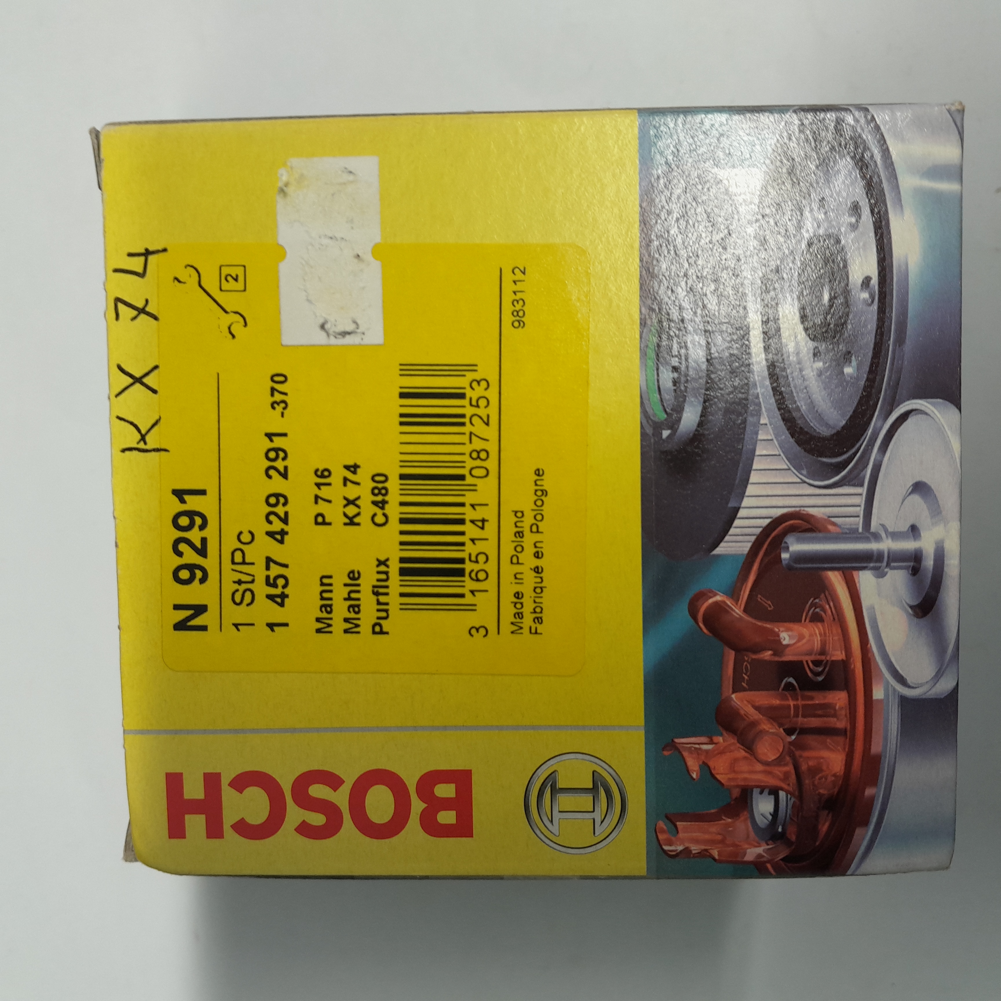 Bosch N 9291 kuro filtras 1 457 429 291