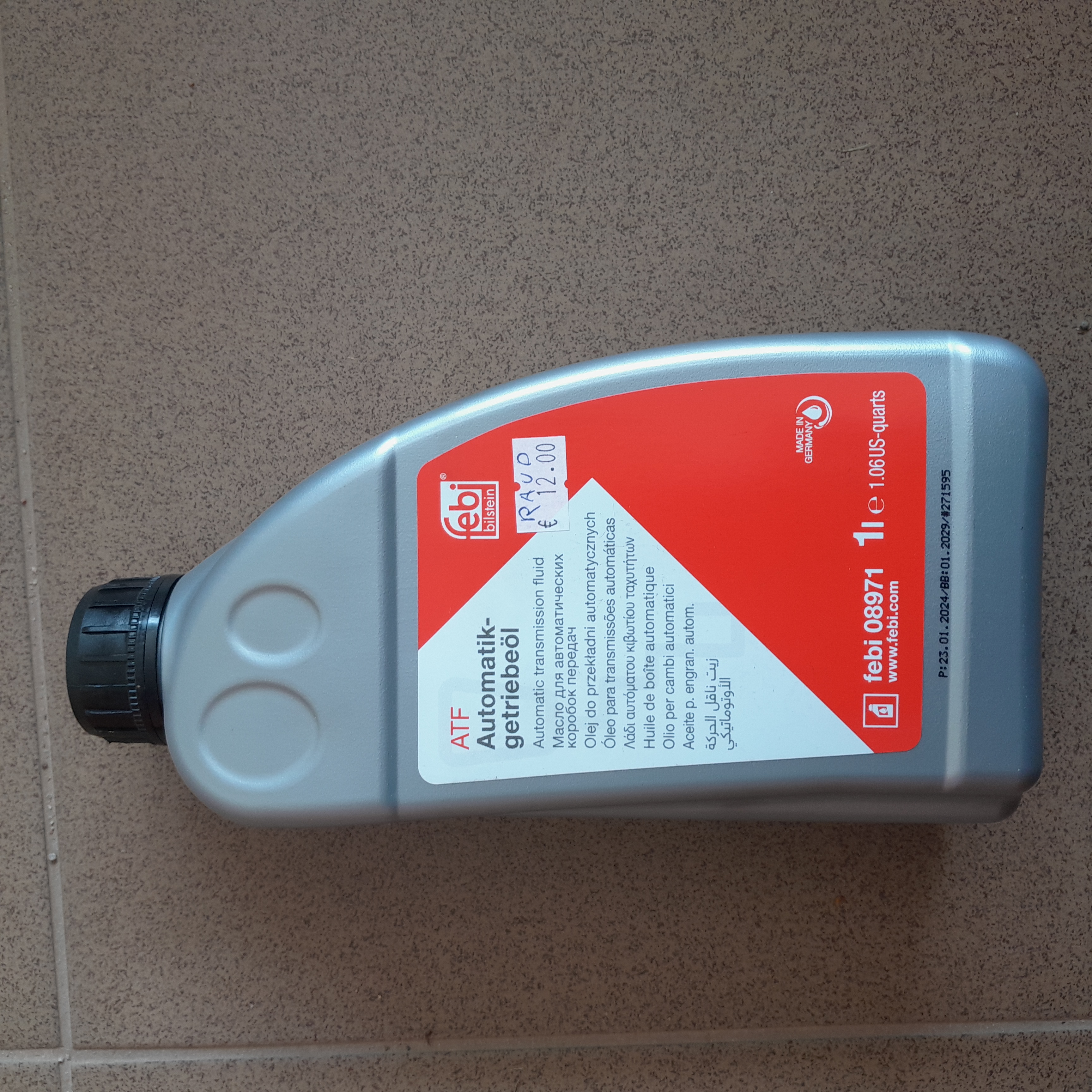 Automatinės pavarų dėžės alyva Febi ATF 08971 spalva raudona