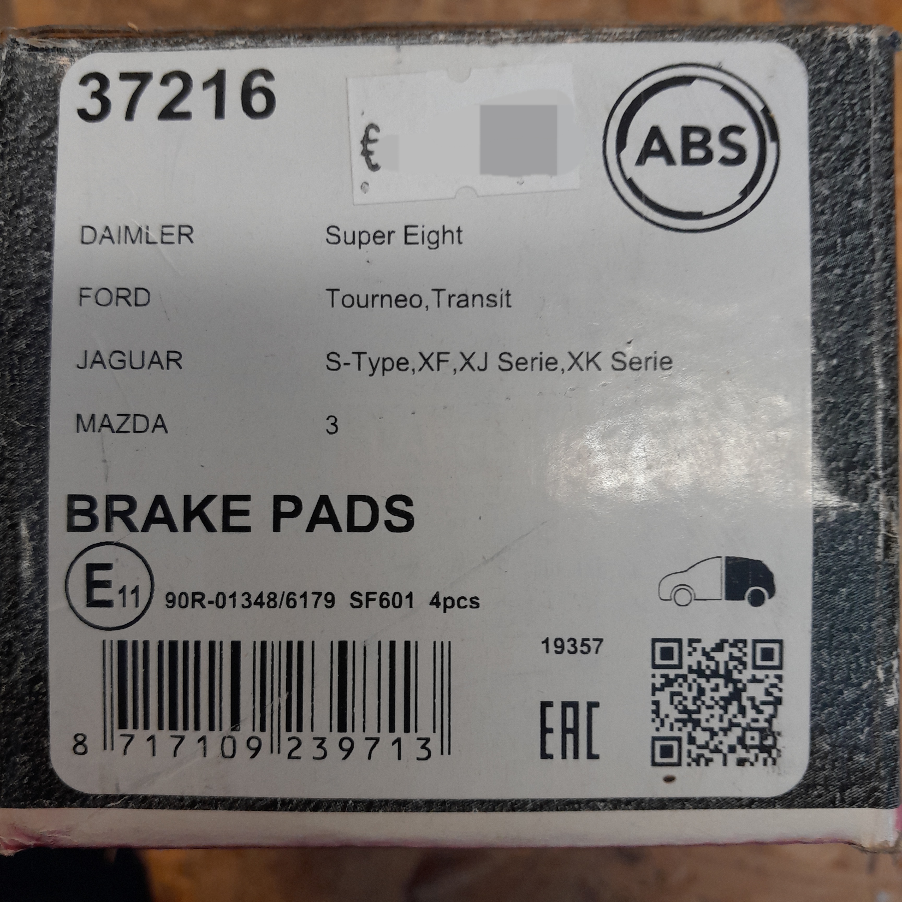 ABS 37216 Stabdžių kaladėlės 