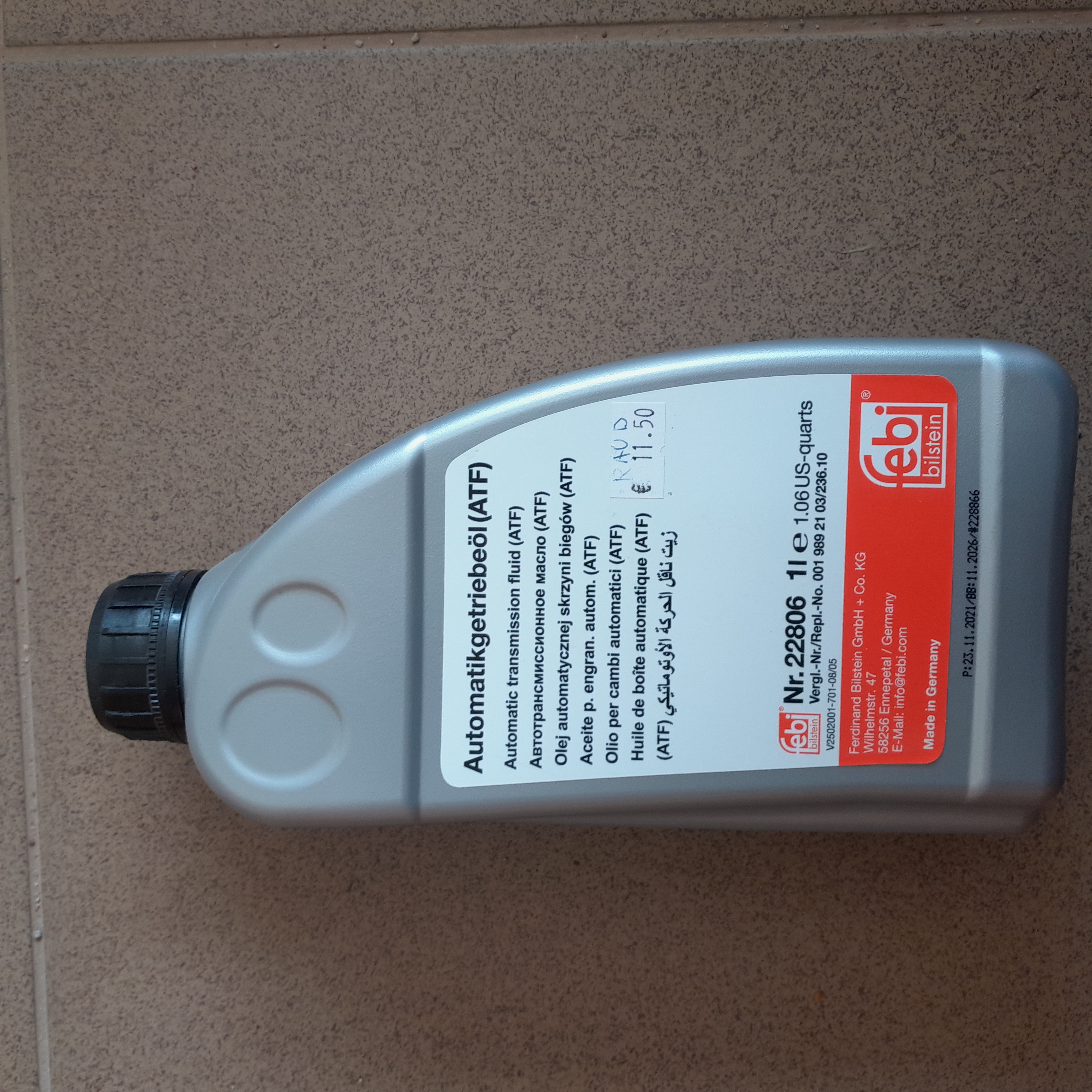 Automatinė transmisijos alyva FEBI 22806 spalva raudona