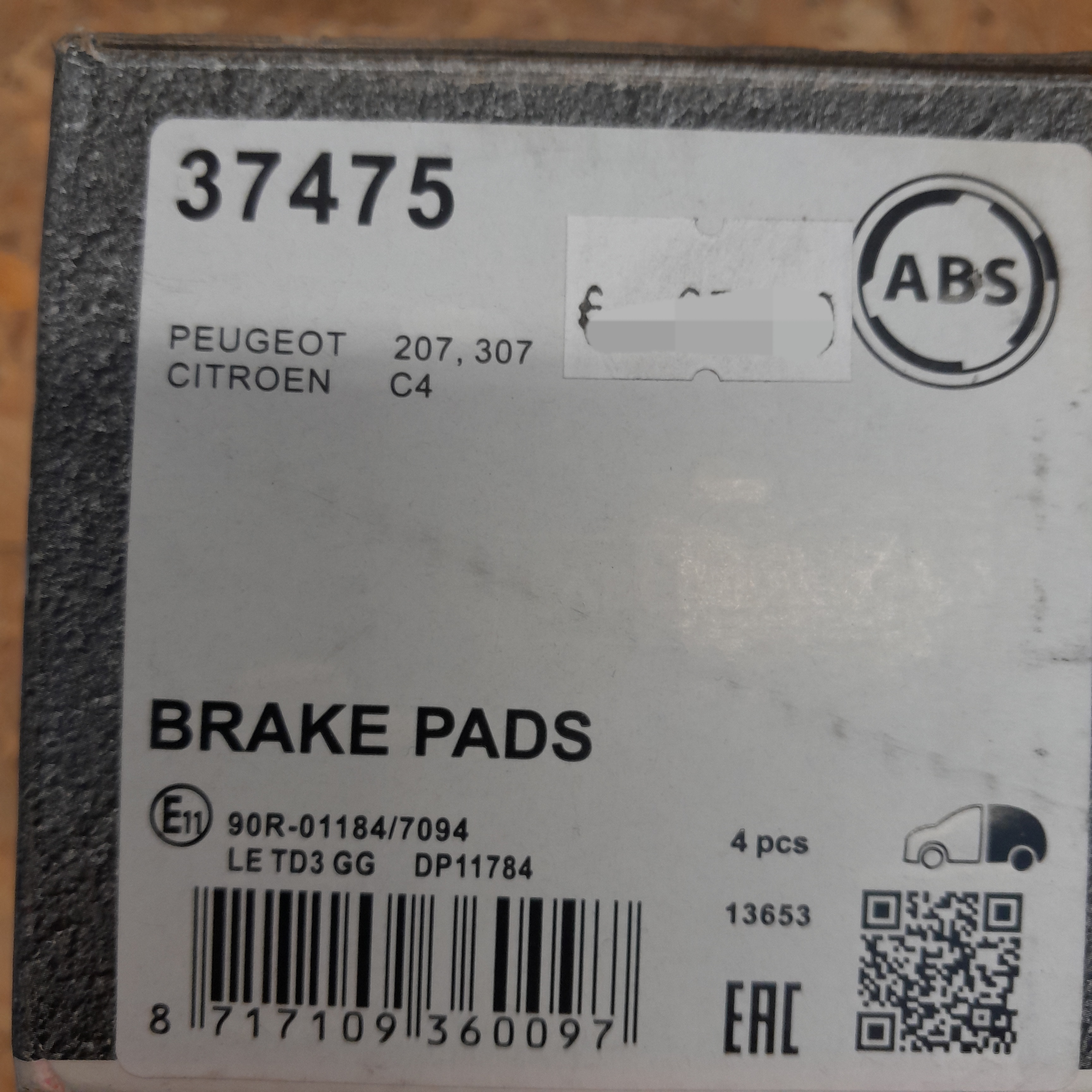  ABS 37475 Stabdžių kaladėlės 