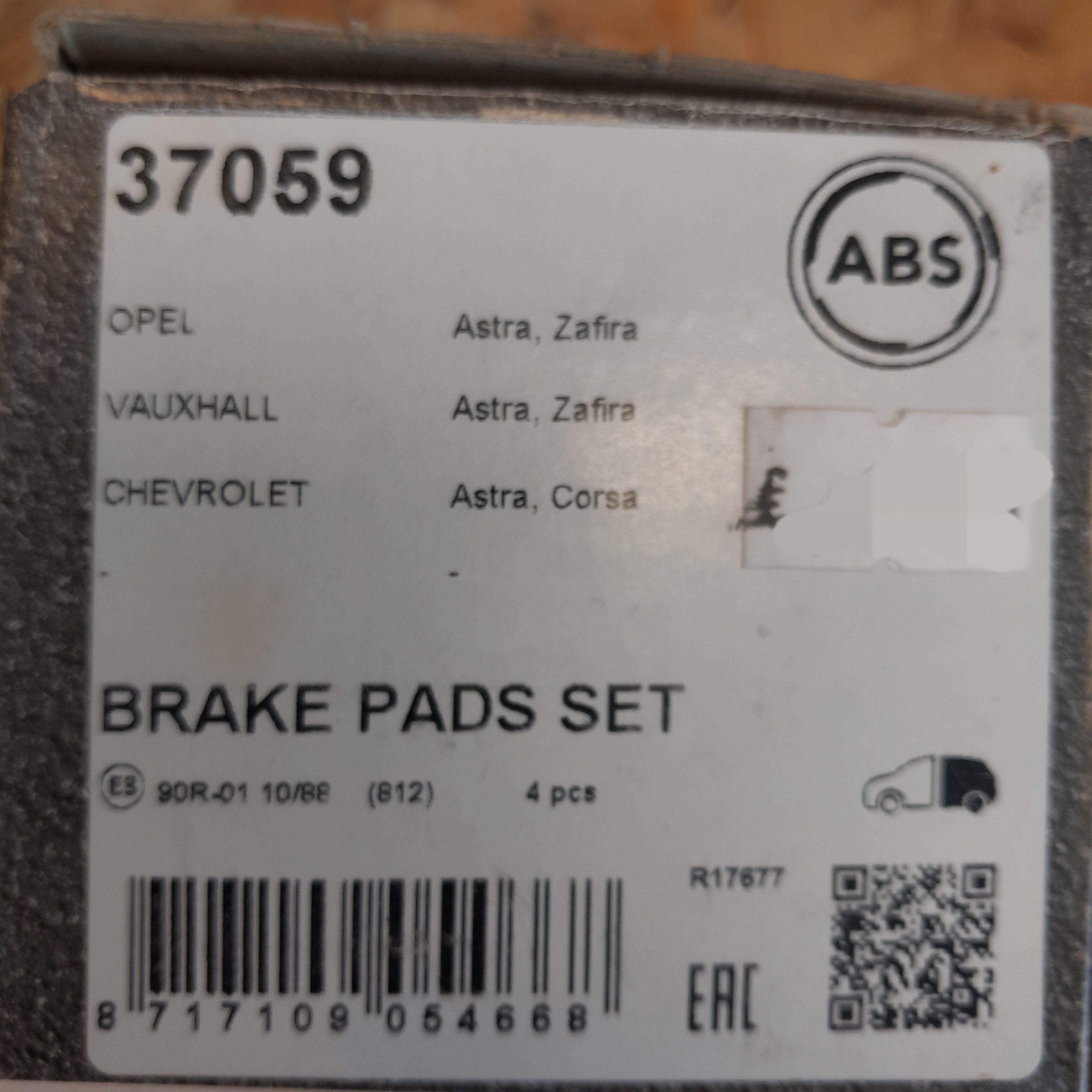 Abs 37059 Stabdžių kaladėlių komplektas