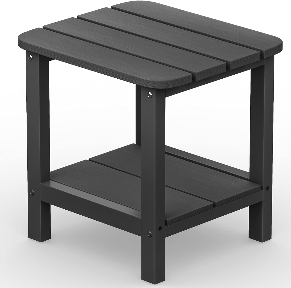 Adirondack Table Outdoor Side Table- Gray