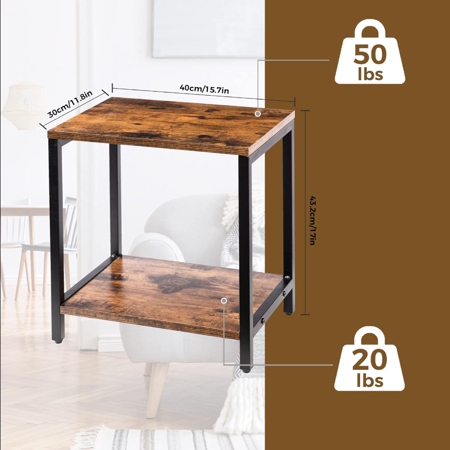 Small side table Wooden stainless steel side table